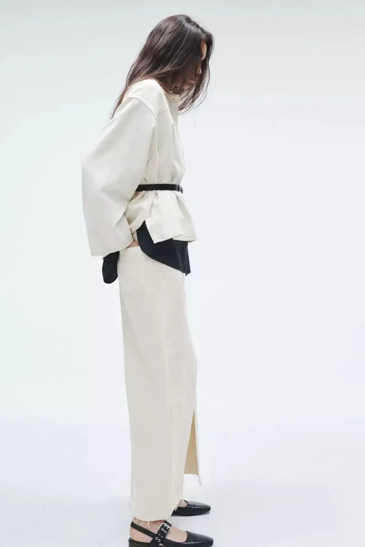 Rag & Bone Avery Denim Skirt - Ecru - Image 4