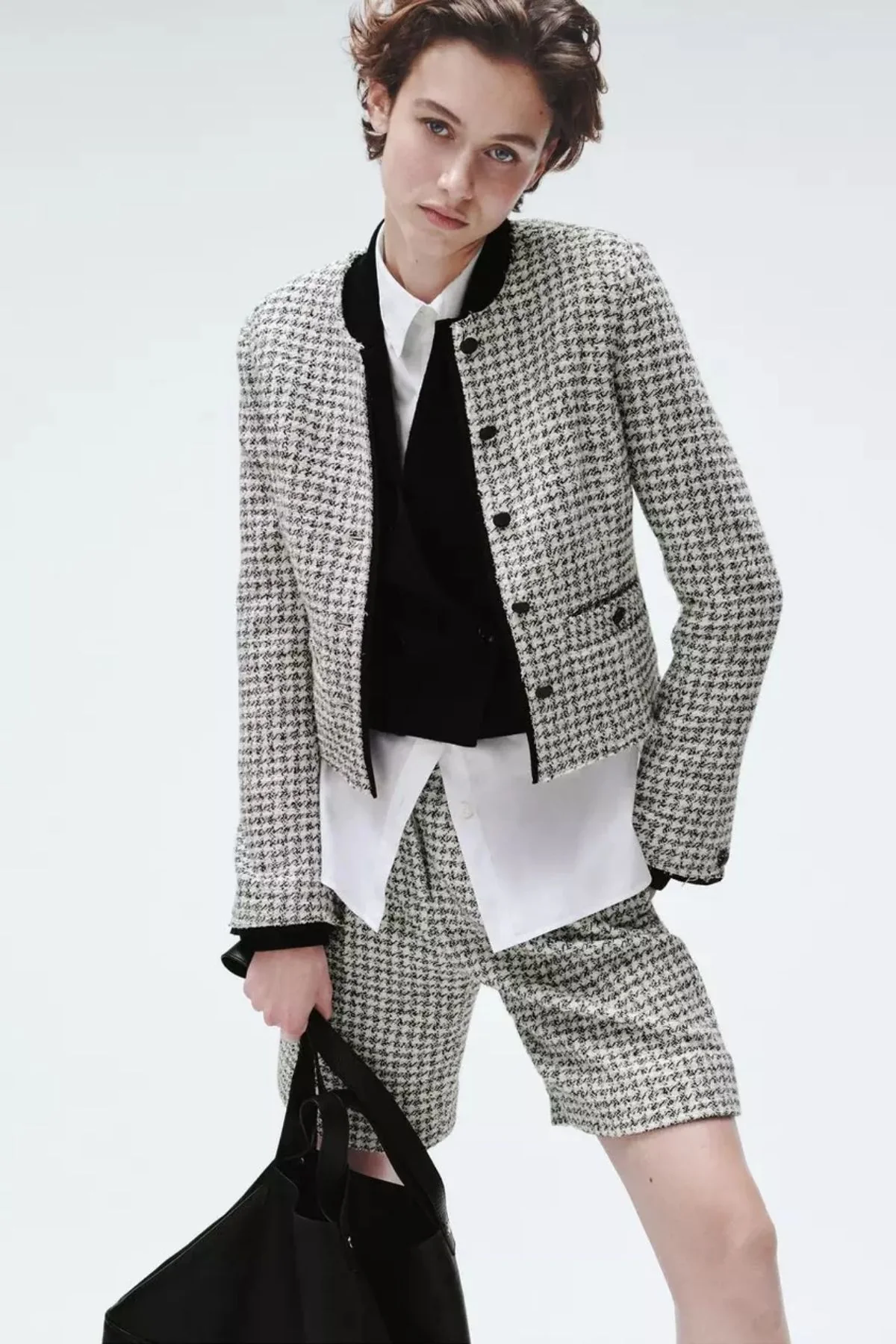 Rag & Bone Carmen Tweed Jacket - Black/ White - Image 7