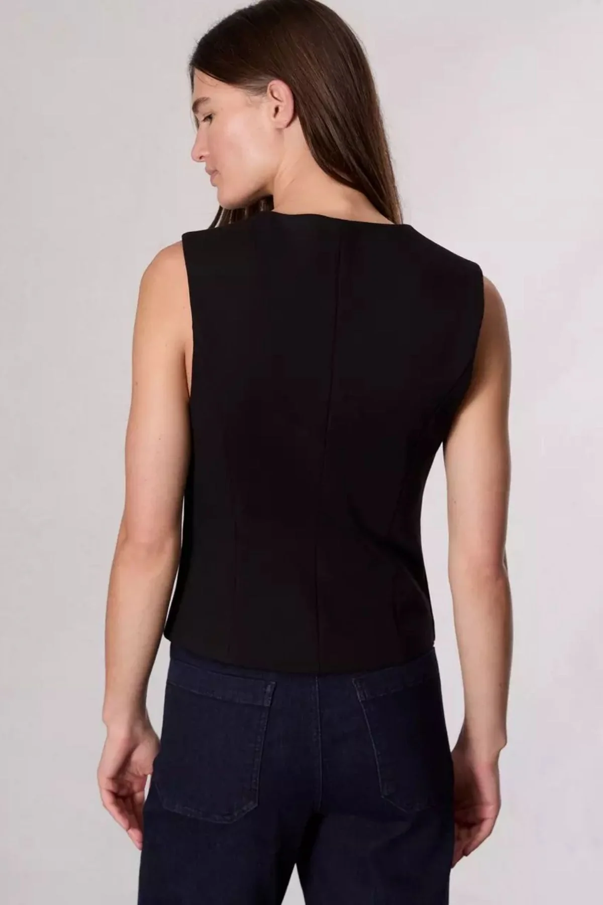 Rag & Bone Irina Ponte Vest - Black - Image 3