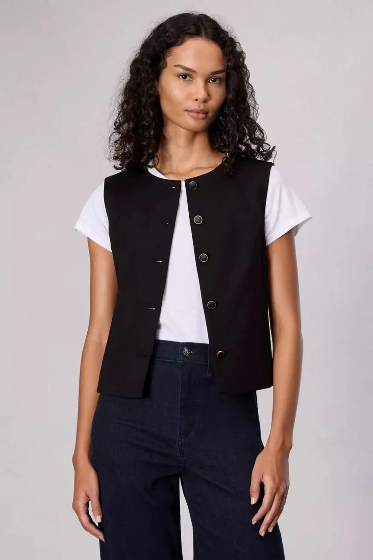 Rag & Bone Irina Ponte Vest - Black - Image 7