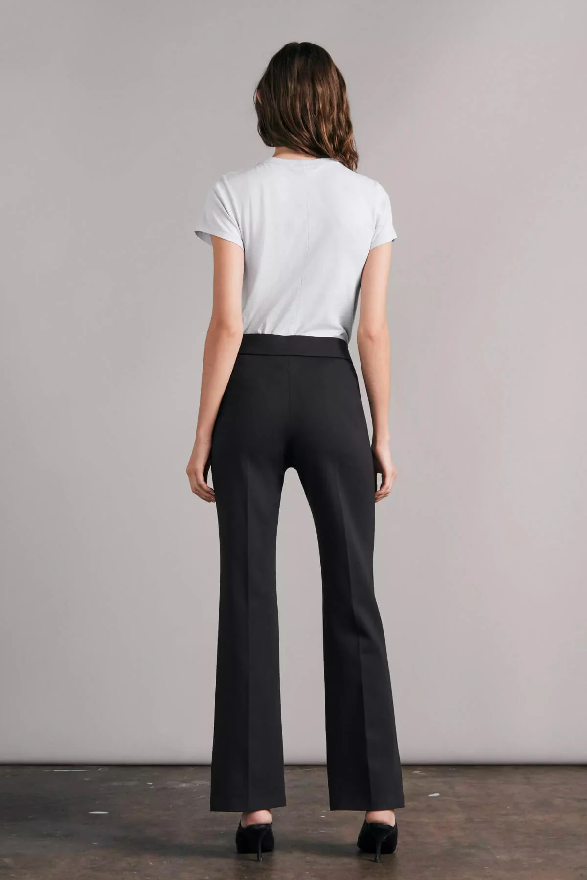 Rag & Bone Irina Ponte Wide Leg Pants - Black - Image 3