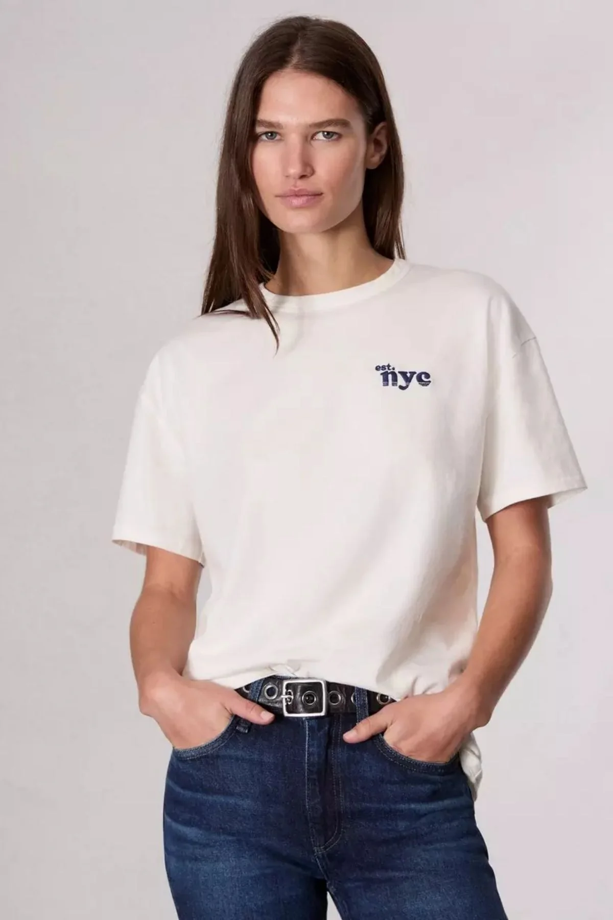 Rag & Bone NYC Boyfriend T-Shirt - Ivory Multi - Image 6