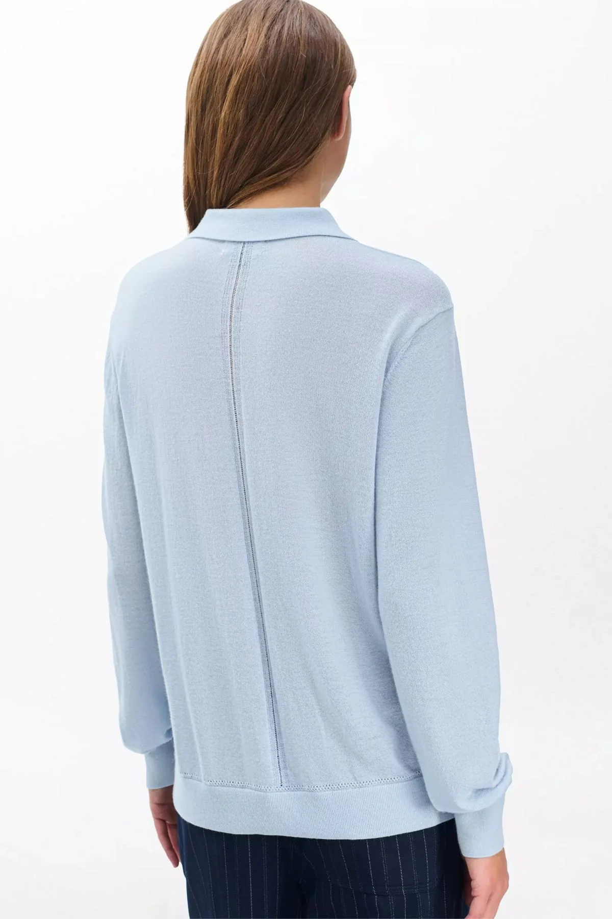 Rag & Bone Adeline Cashmere Polo - Light Blue - Image 4