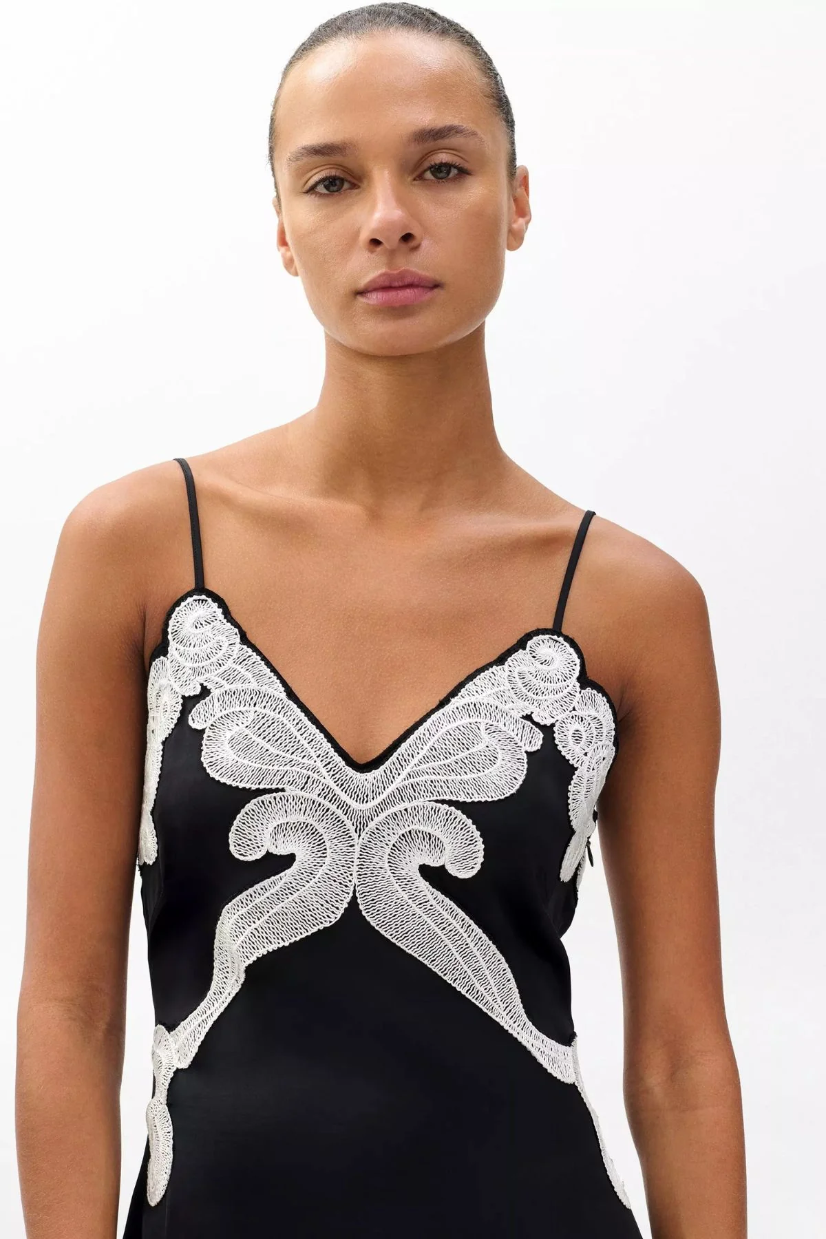 Rag & Bone Ann Embroidered Slip Dress - Black - Image 5
