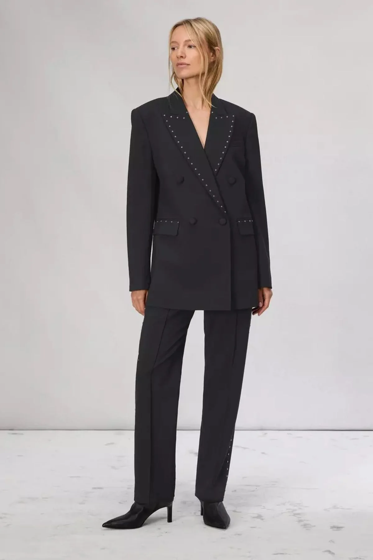 Rag & Bone Cosette Stud Detail Pant - Black - Image 2