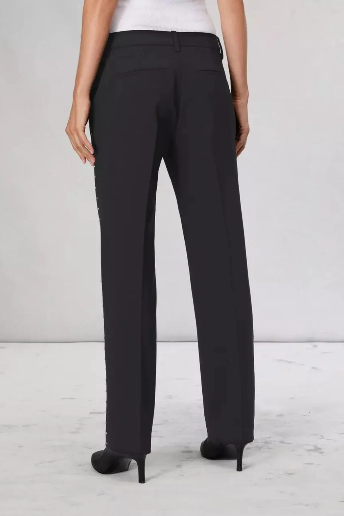 Rag & Bone Cosette Stud Detail Pant - Black - Image 5