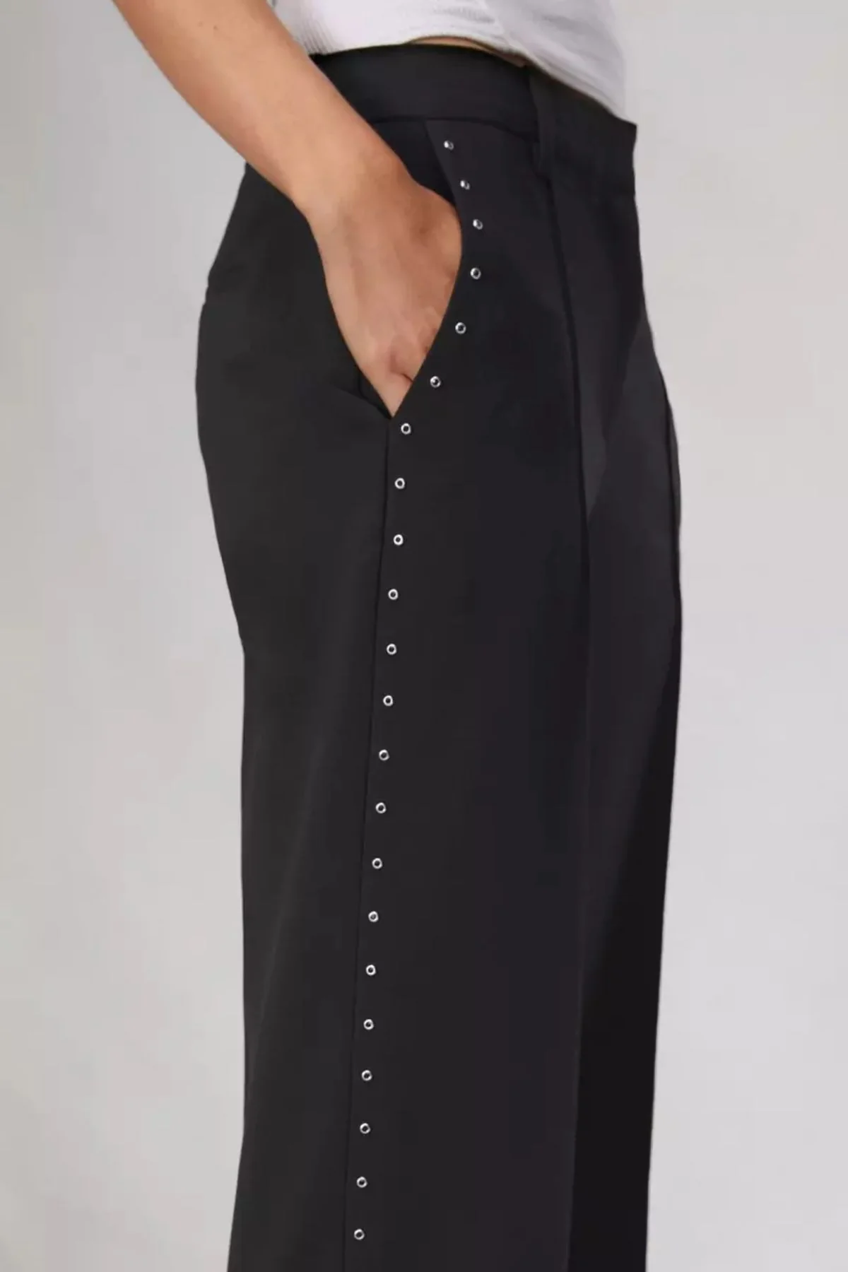 Rag & Bone Cosette Stud Detail Pant - Black - Image 6