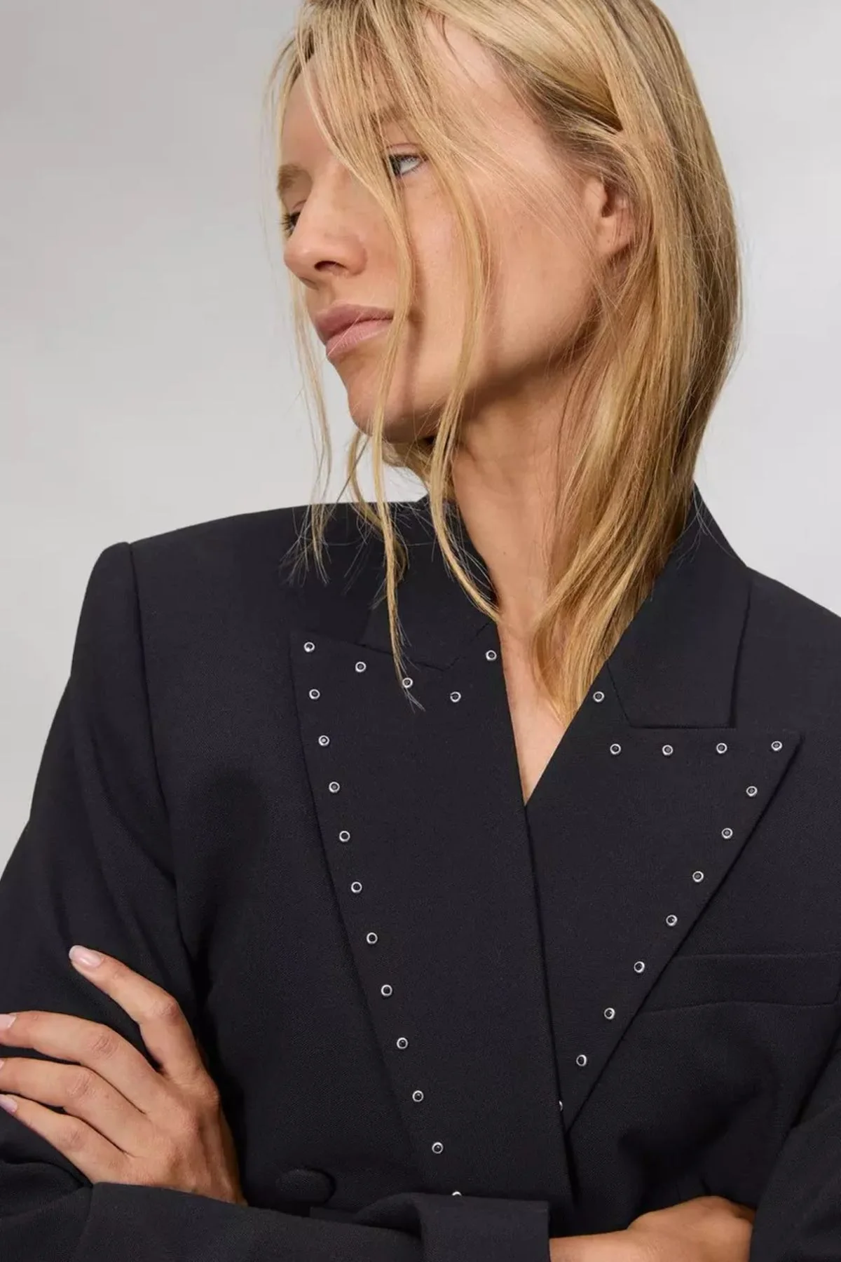 Rag & Bone Emile Stud Detail Blazer - Black - Image 5