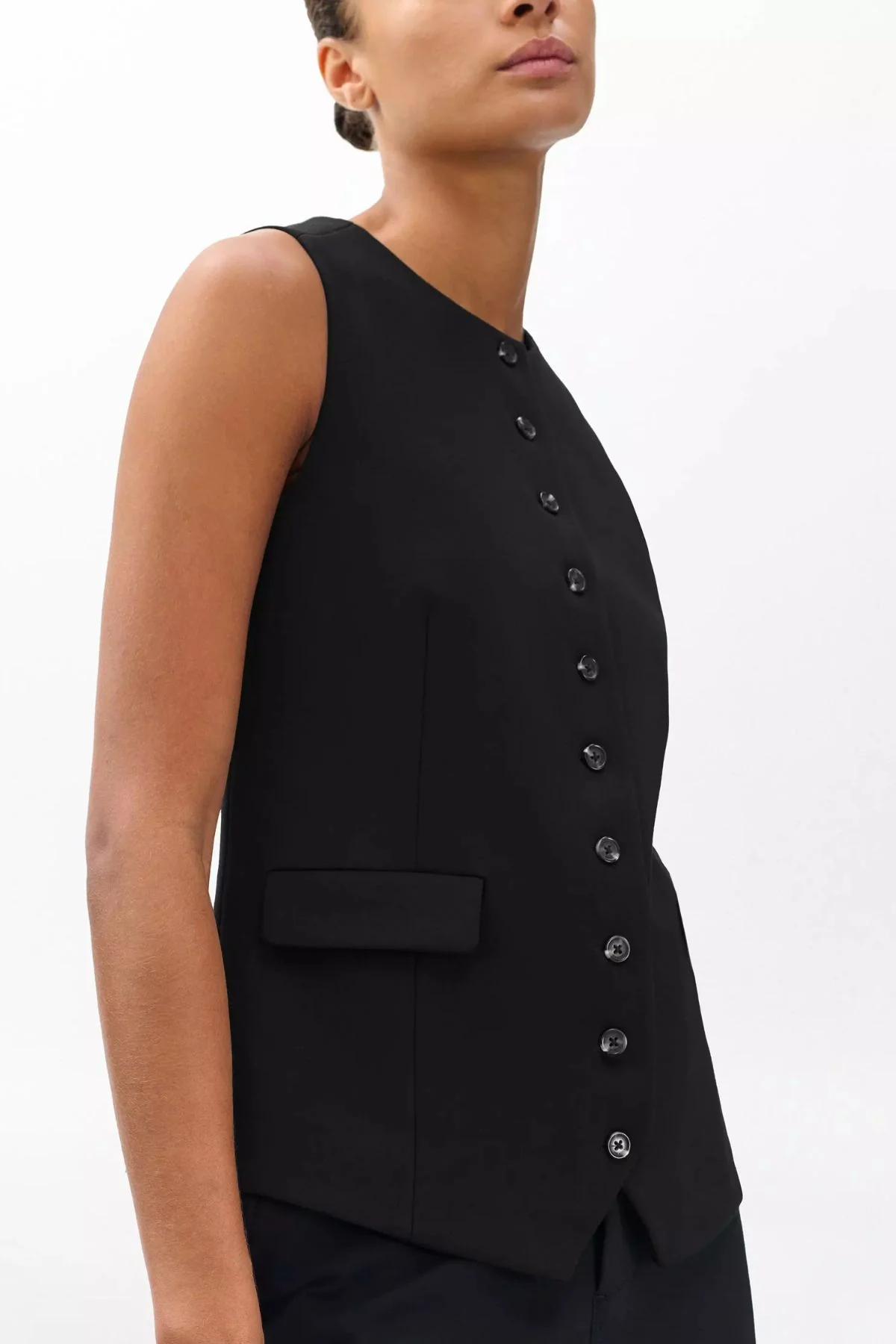Rag & Bone Irina Ponte Long Vest - Black - Image 3