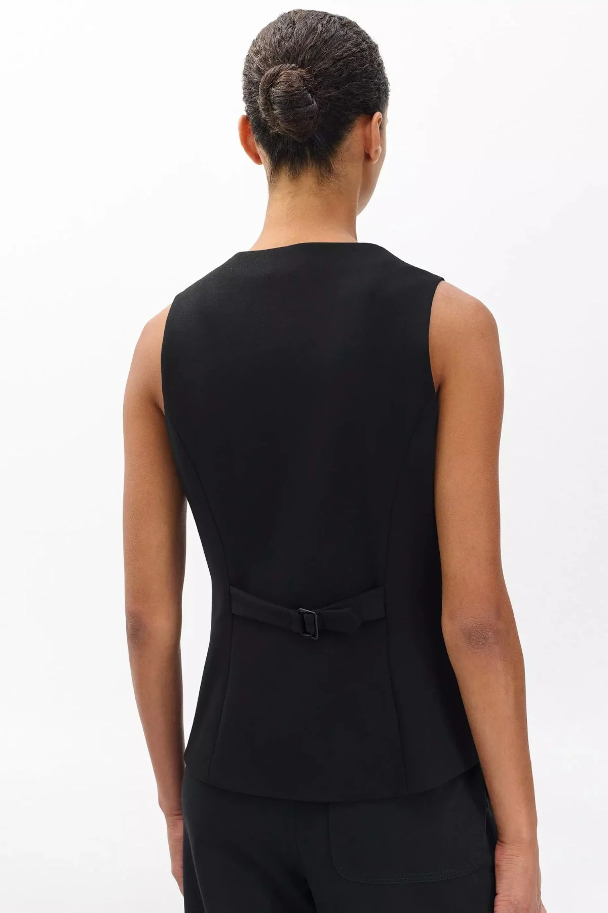 Rag & Bone Irina Ponte Long Vest - Black - Image 4