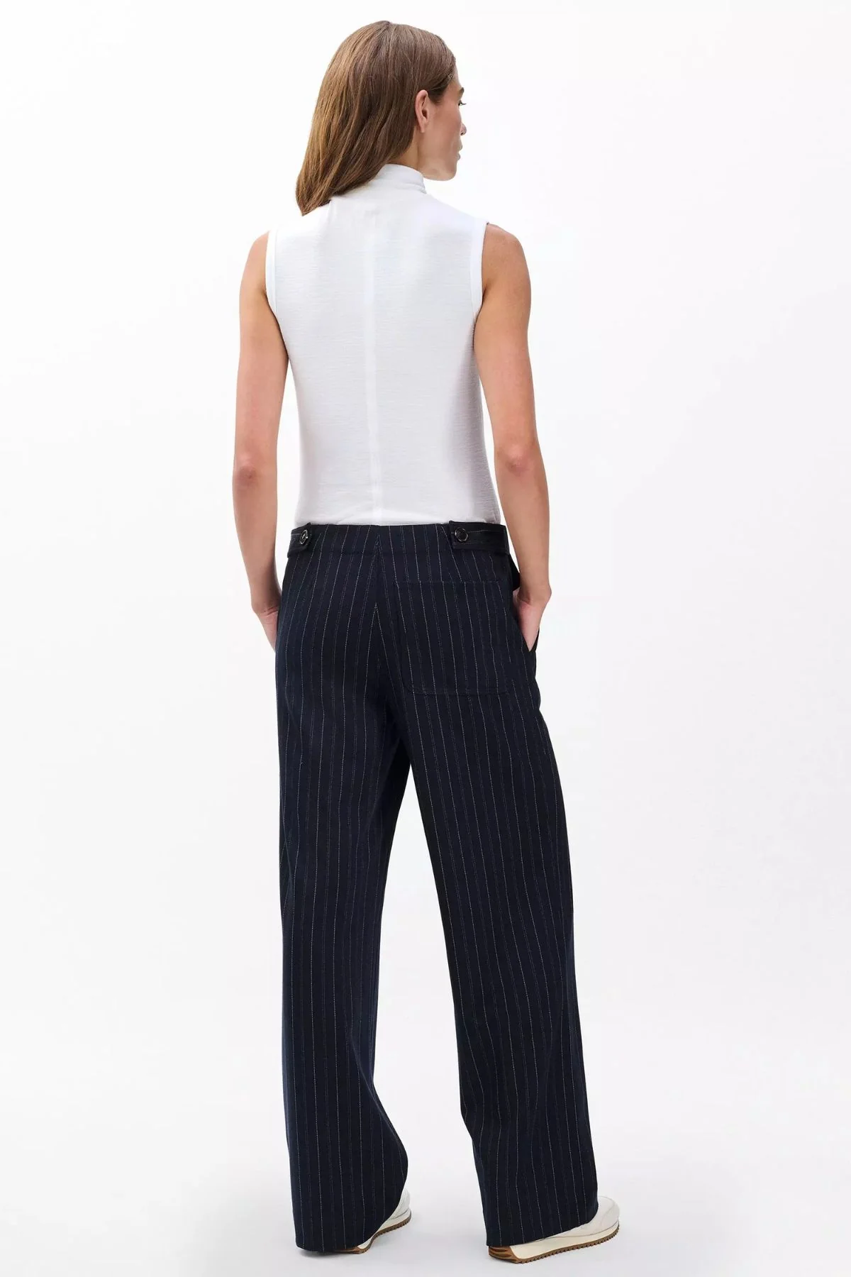 Rag & Bone Irina Ponte Tailored Pant - Navy Multi - Image 3