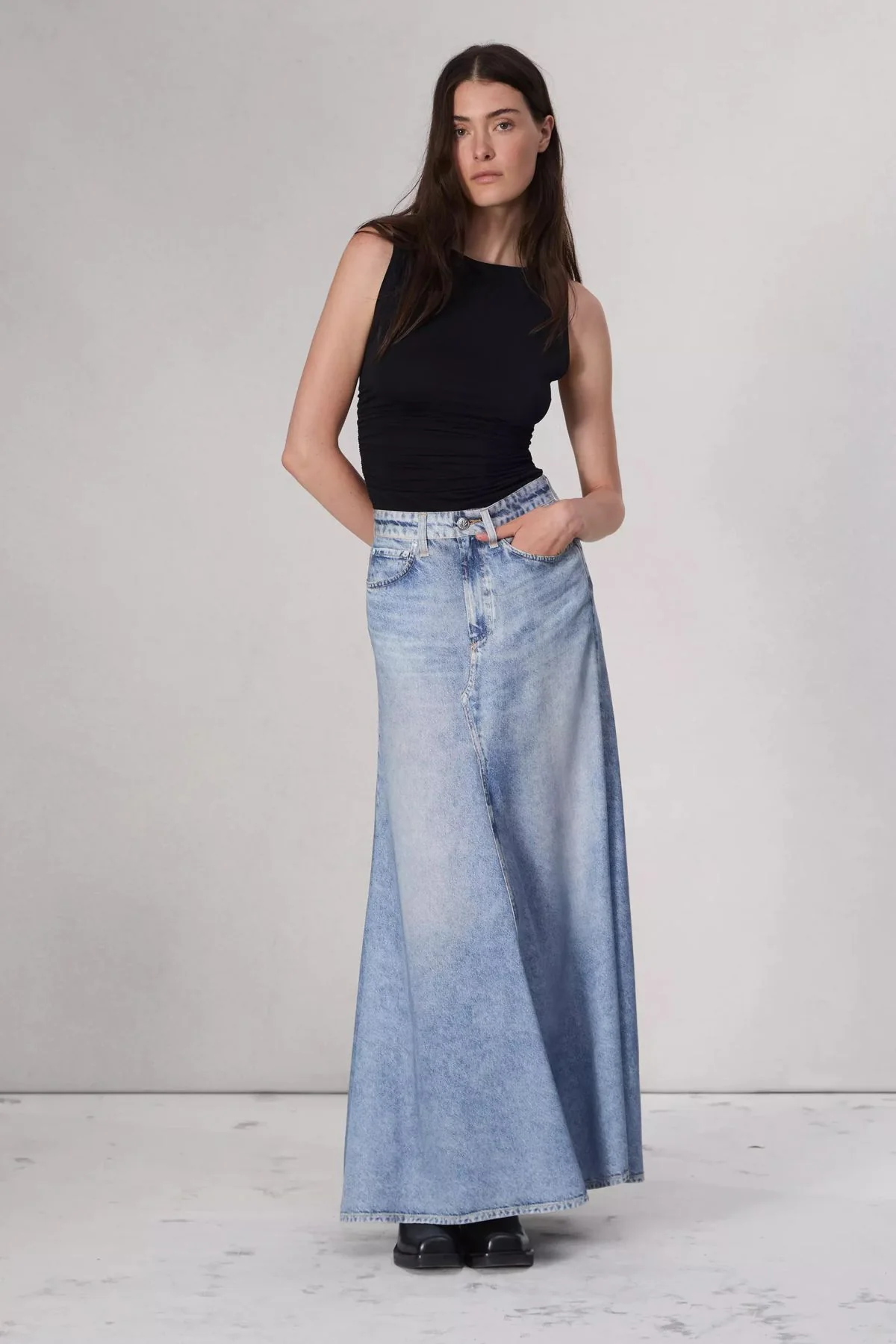 Rag & Bone Luca Shirred Tank - Black - Image 2