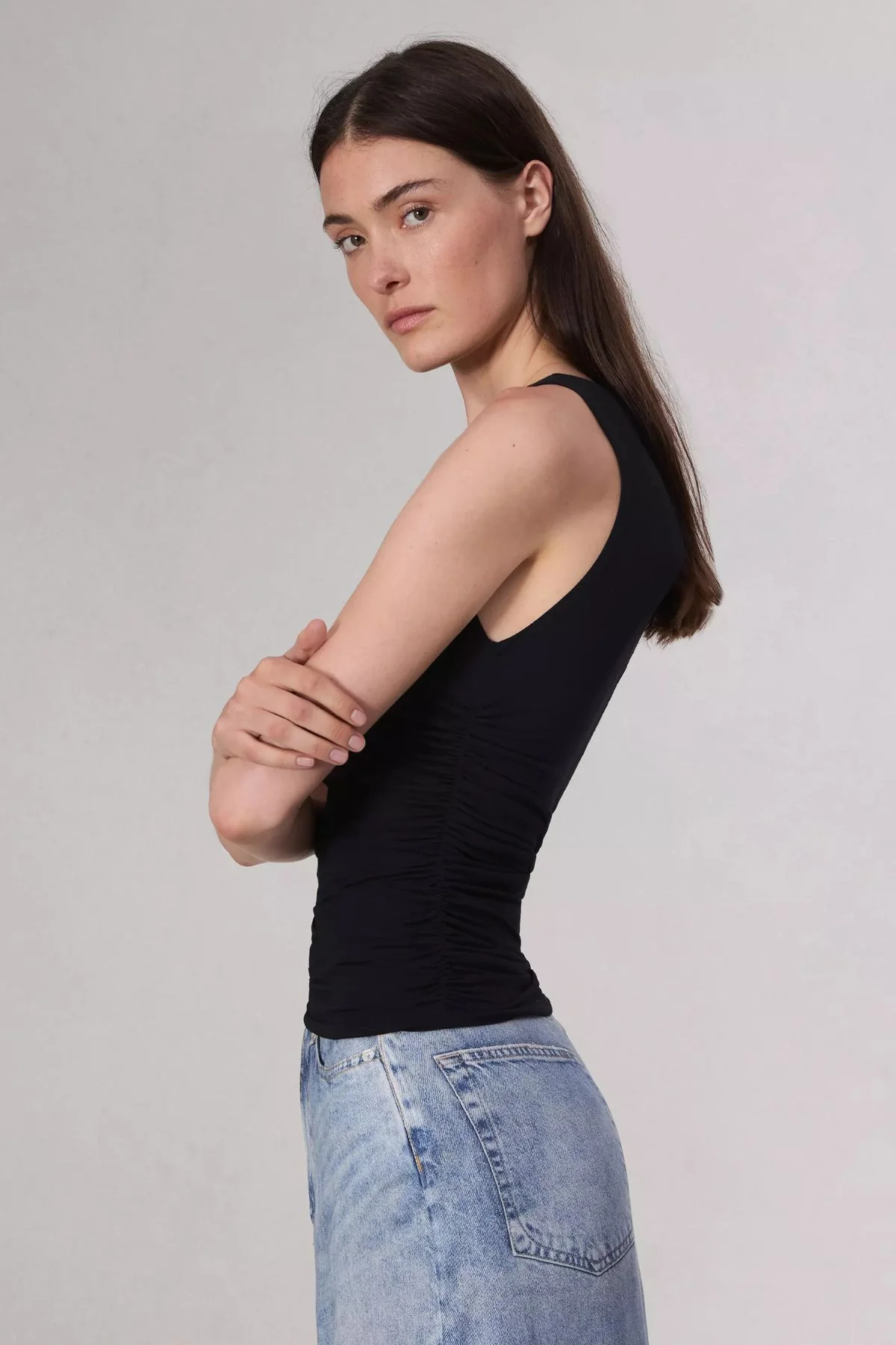 Rag & Bone Luca Shirred Tank - Black - Image 3