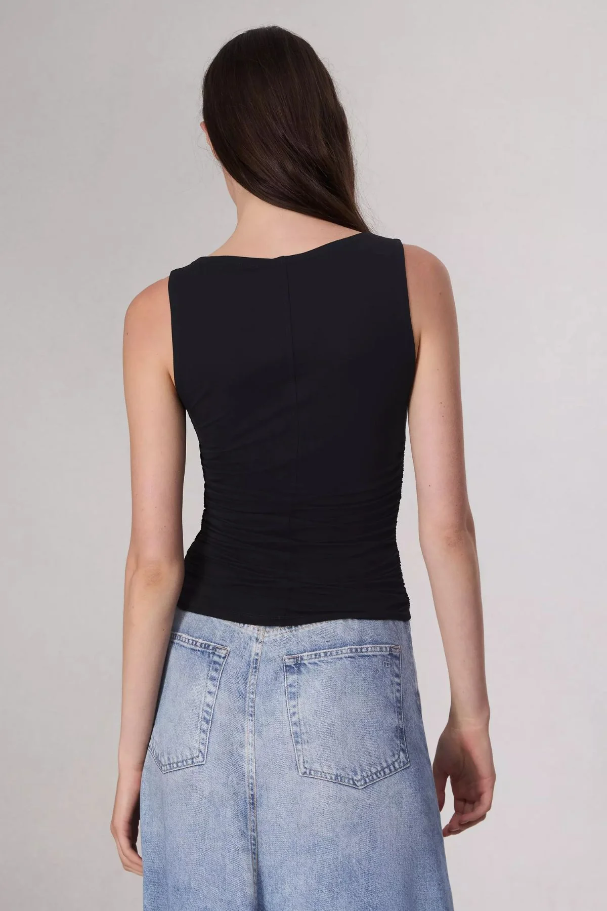 Rag & Bone Luca Shirred Tank - Black - Image 4