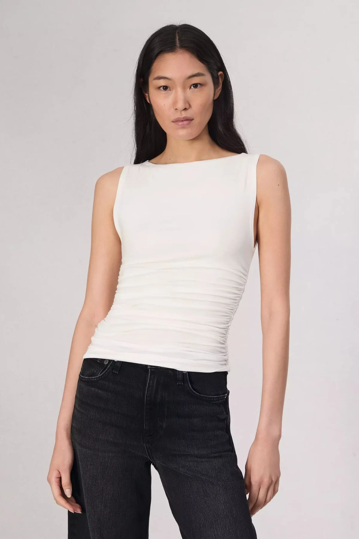 Rag & Bone Luca Shirred Tank - White - Image 5