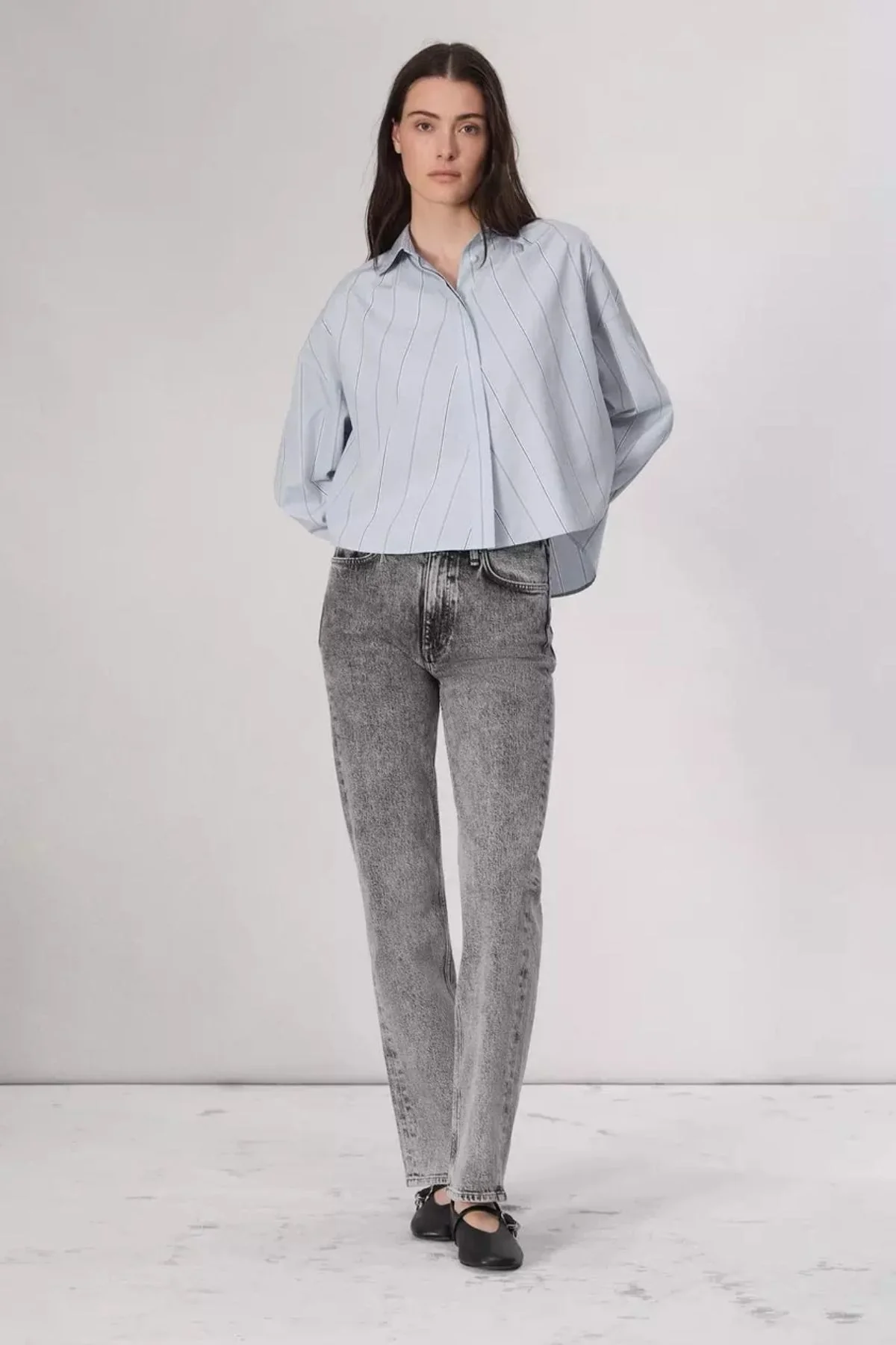 Rag & Bone Martha Poplin Shirt - Light Blue Stripe - Image 2