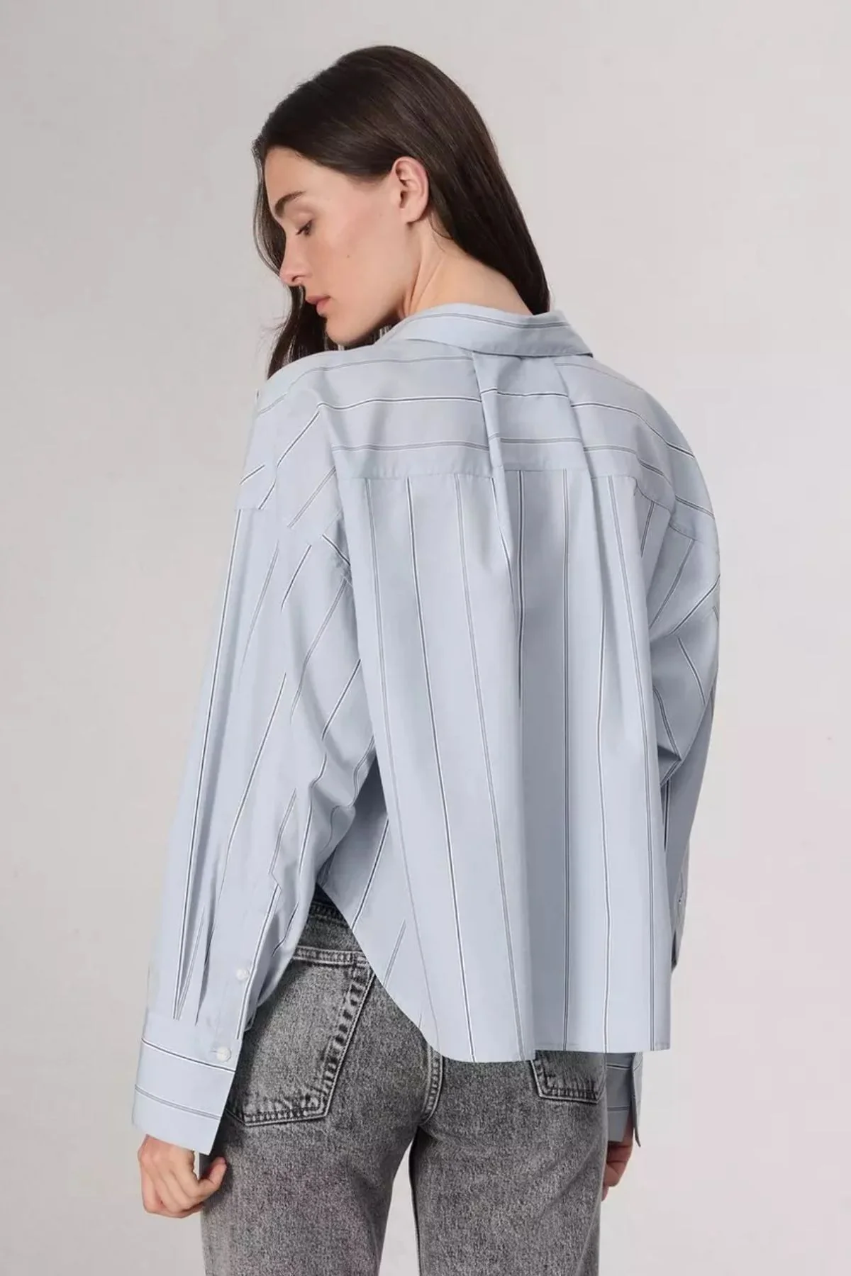 Rag & Bone Martha Poplin Shirt - Light Blue Stripe - Image 4