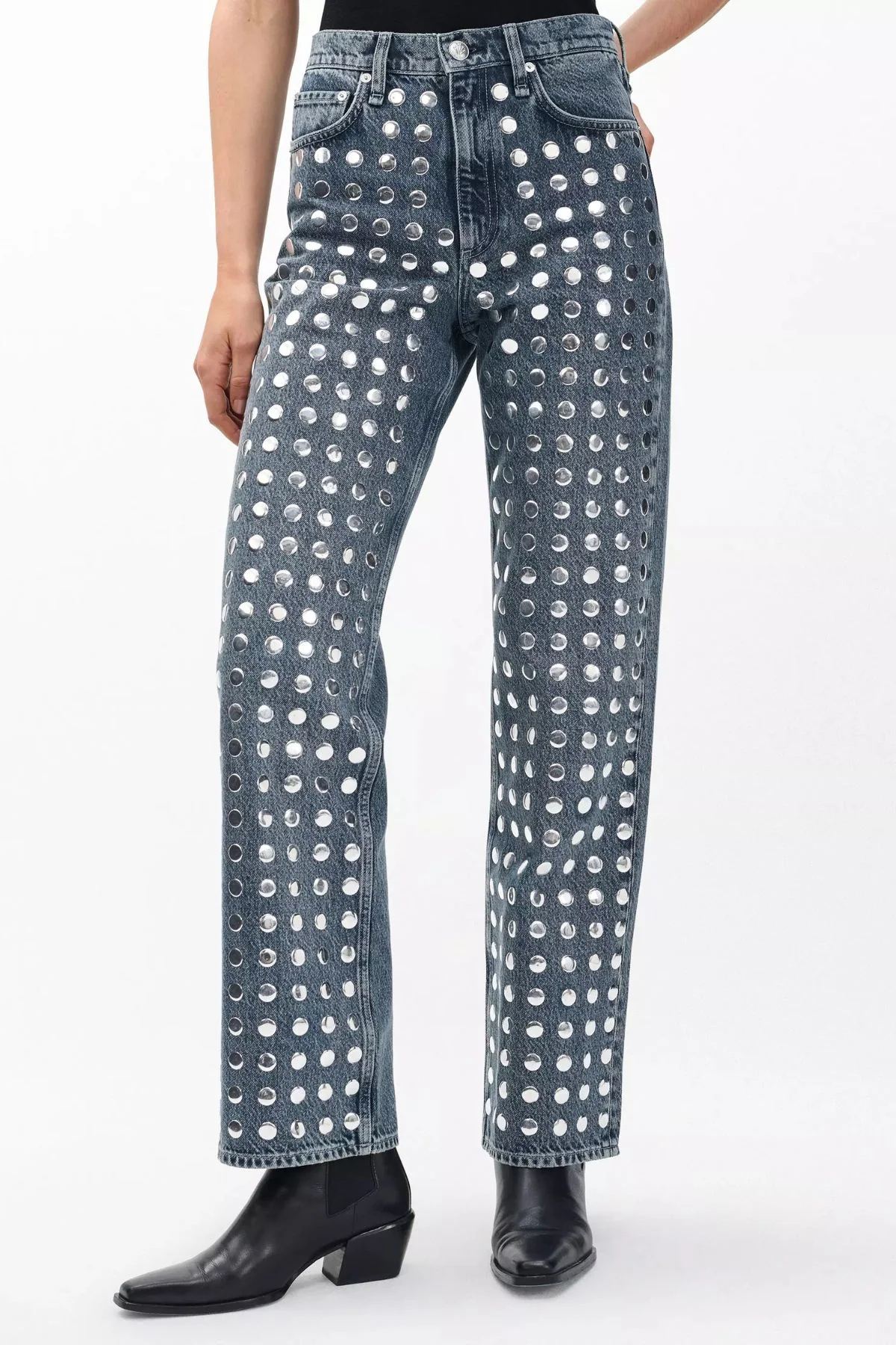 Rag & Bone Shea Relaxed Studded Jean - Kingston - Image 5