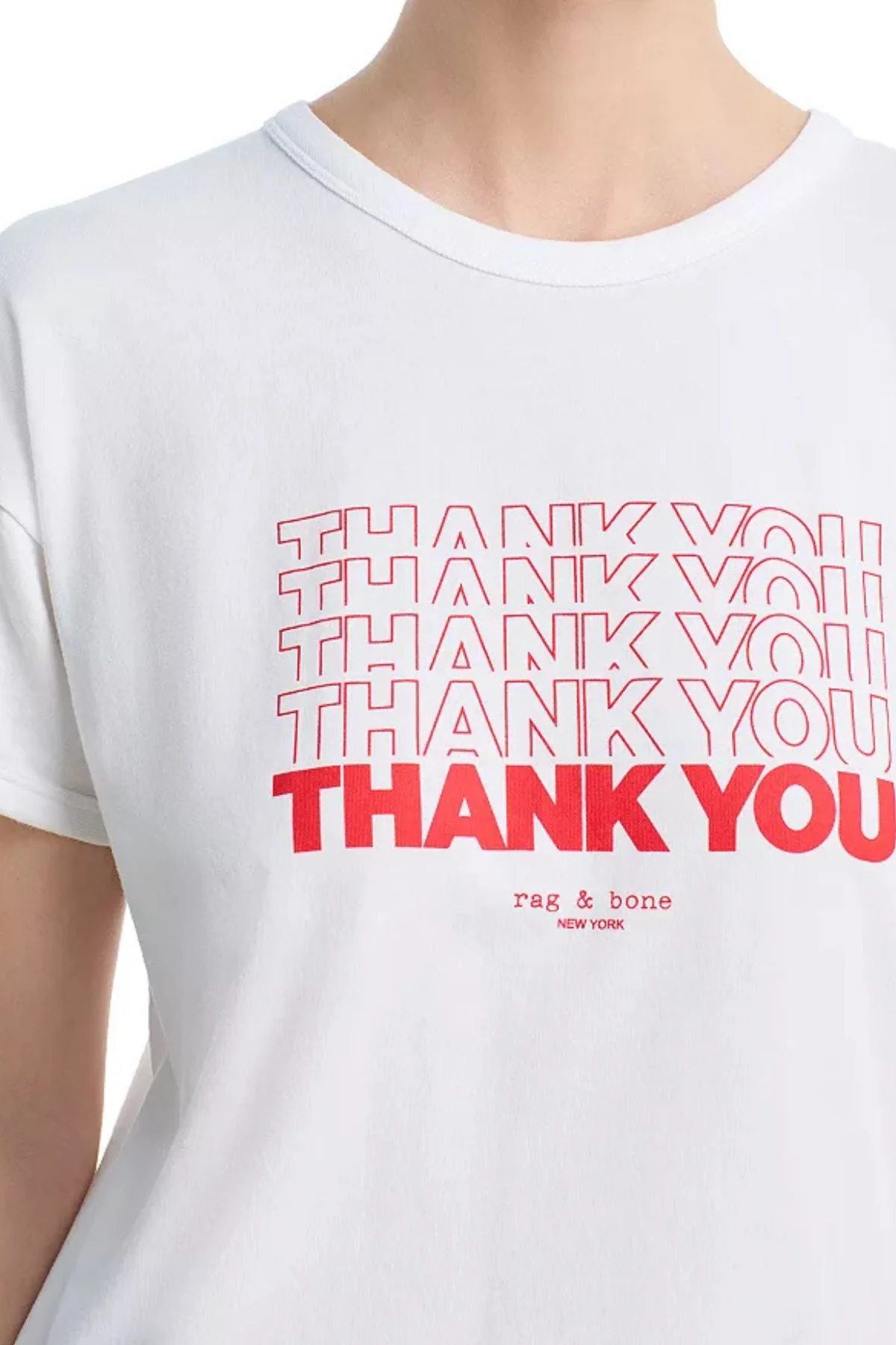 Rag & Bone Thank You T-Shirt - White - Image 3