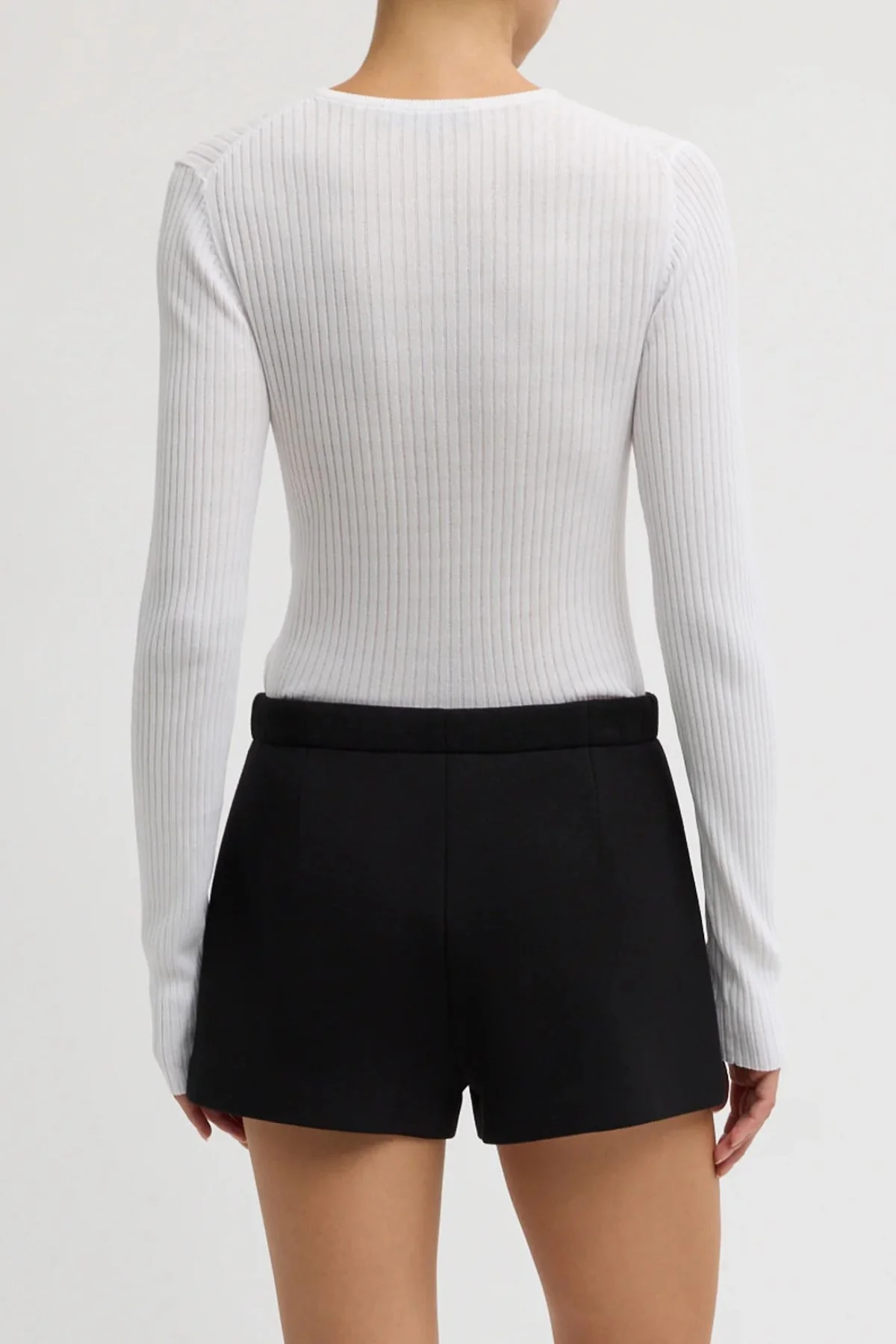 Tibi Ribbed Crewneck Sweater - White - Image 3