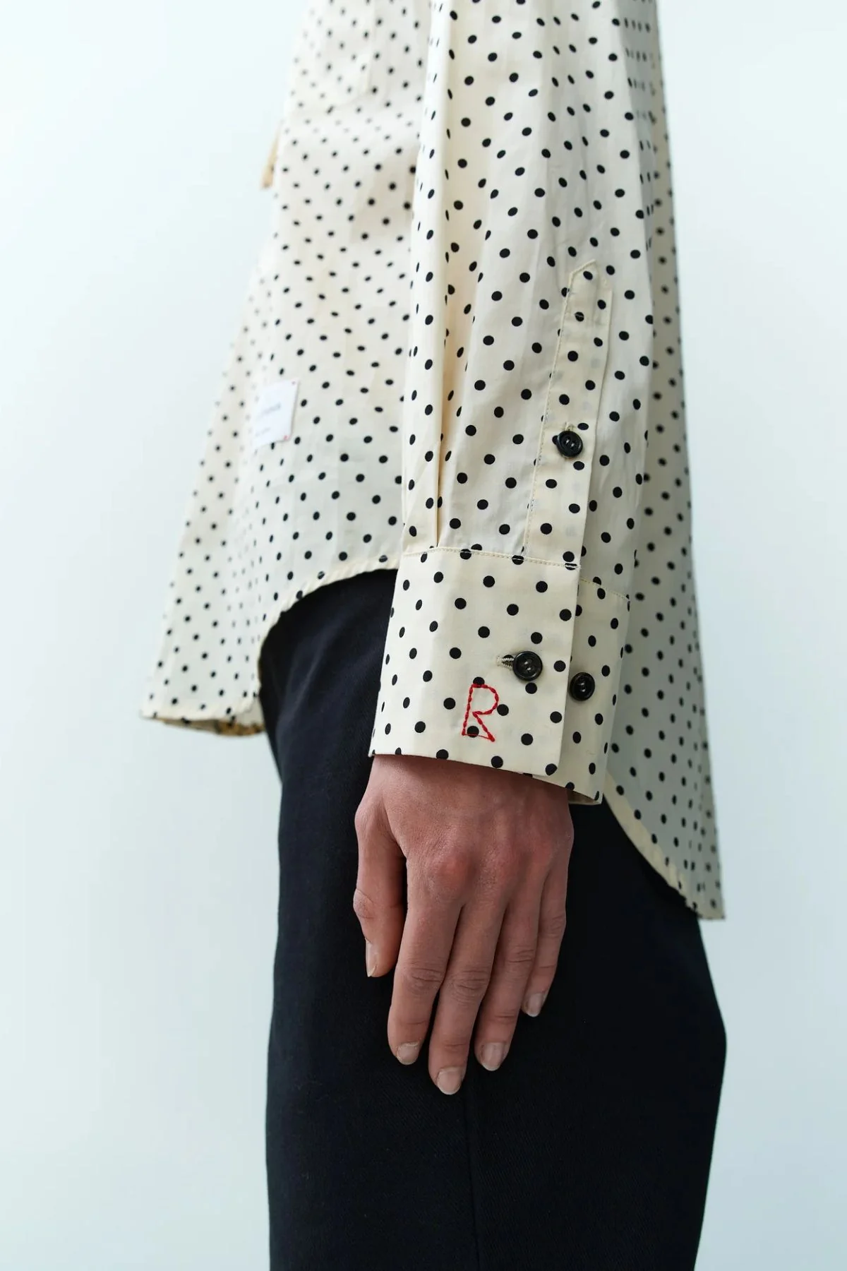 Rika Studios Carolina Polka Dot Shirt - Cream/ Black - Image 3