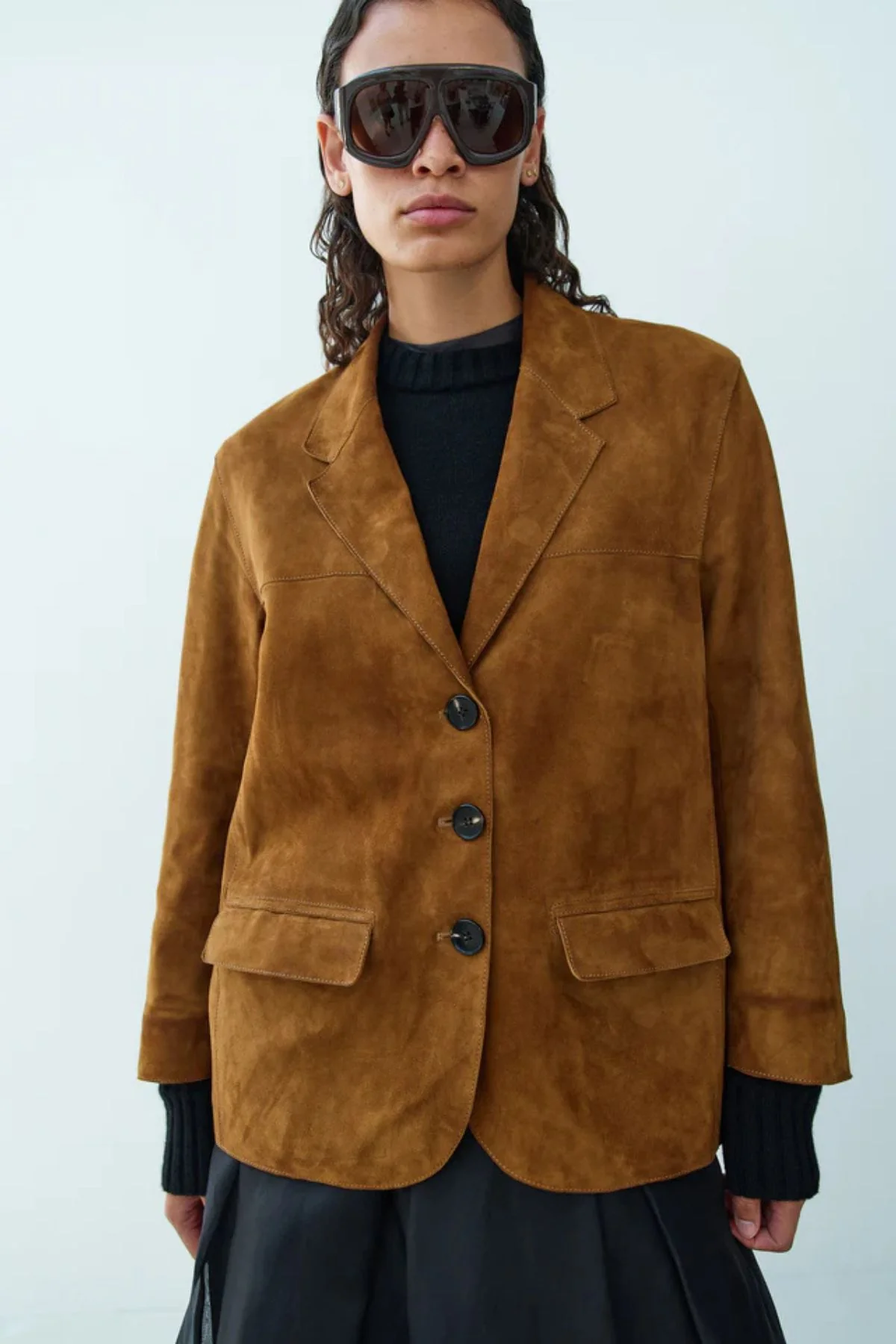 Rika Studios Steve Suede Blazer - Gold - Image 3