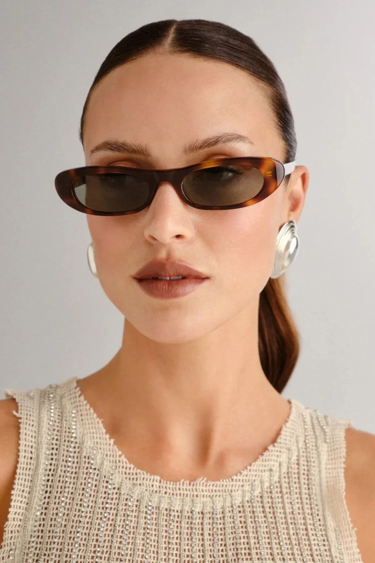 Saint Laurent Slim Round Sunglasses - Havana - Image 2