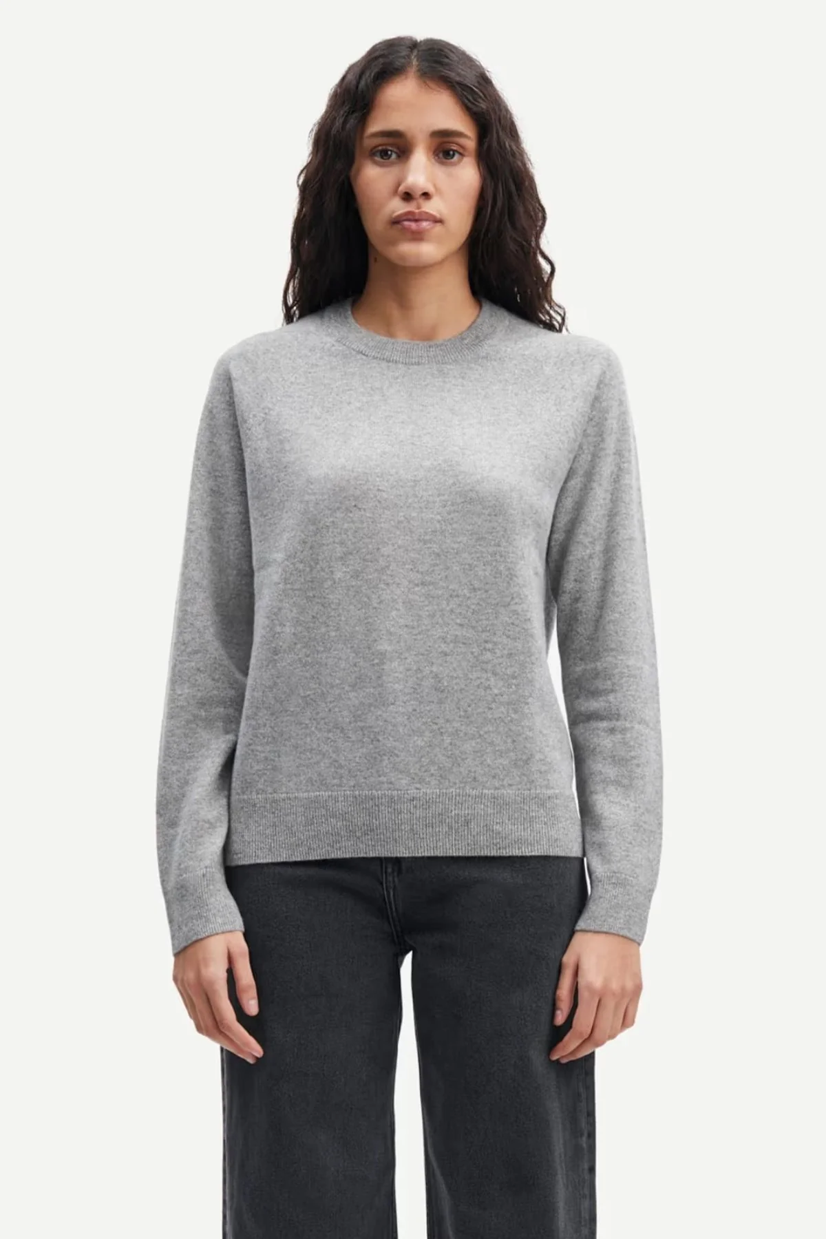Samsøe Samsøe Boston O-Neck Jumper - Grey Mel - Image 2
