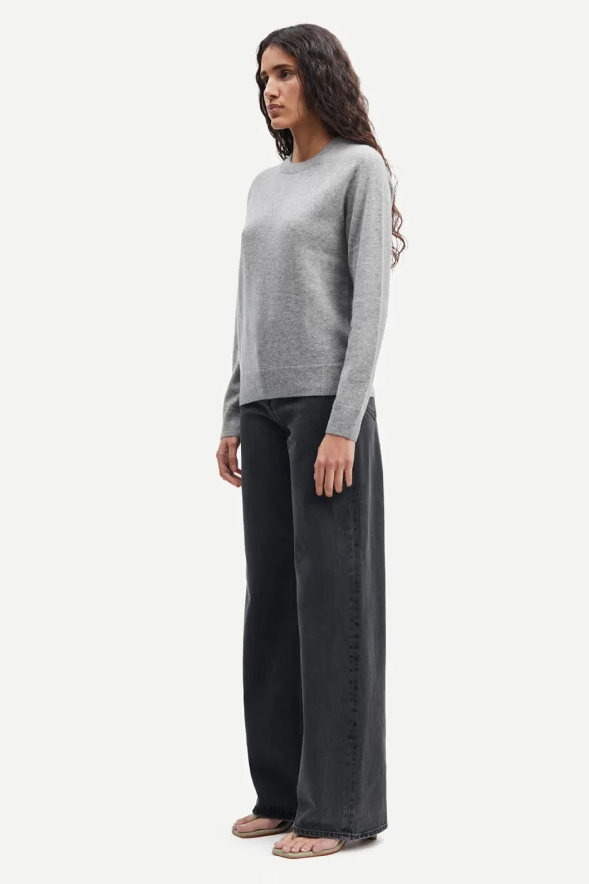 Samsøe Samsøe Boston O-Neck Jumper - Grey Mel - Image 3