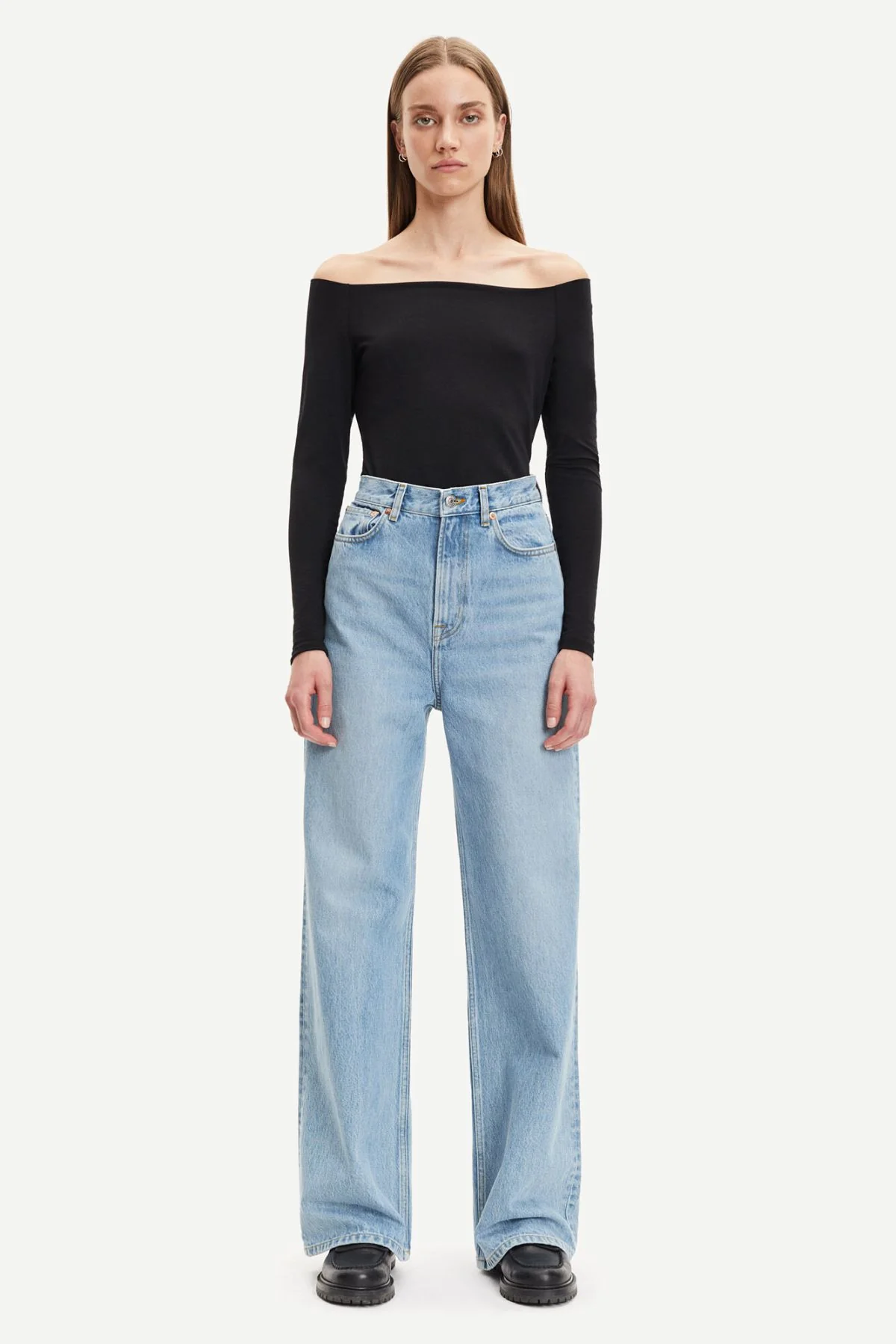 Samsøe Samsøe Nana Off Shoulder LS Top - Black - Image 5