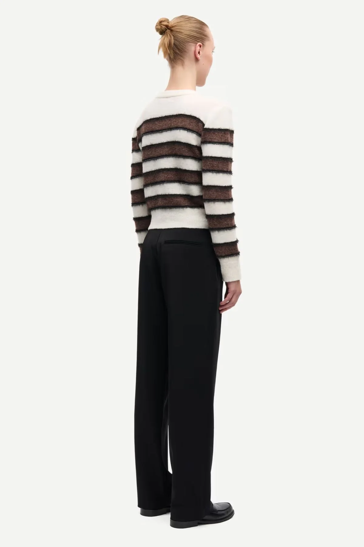 Samsøe Samsøe Sacian Cardigan - Coffee Stripe - Image 3