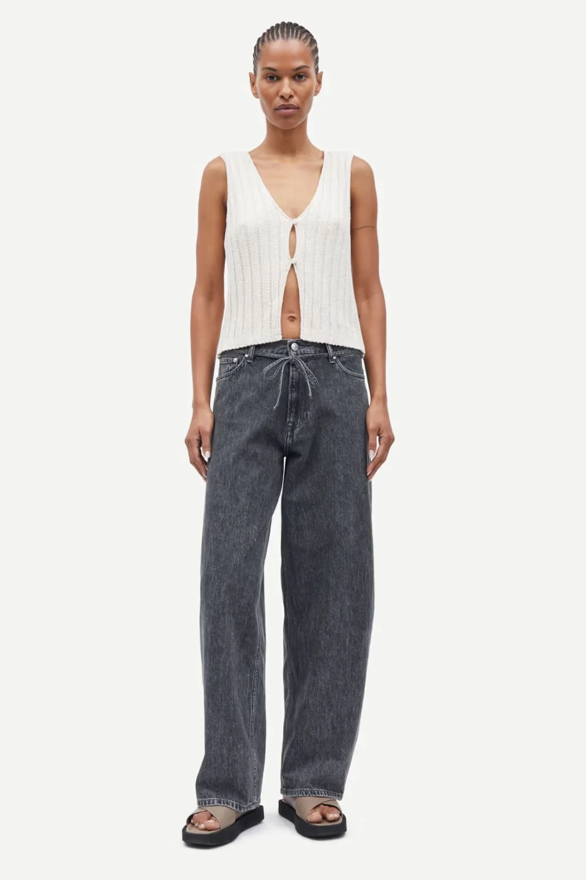Samsøe Samsøe Saharper Jeans Belt  - Grey Cloud - Image 2