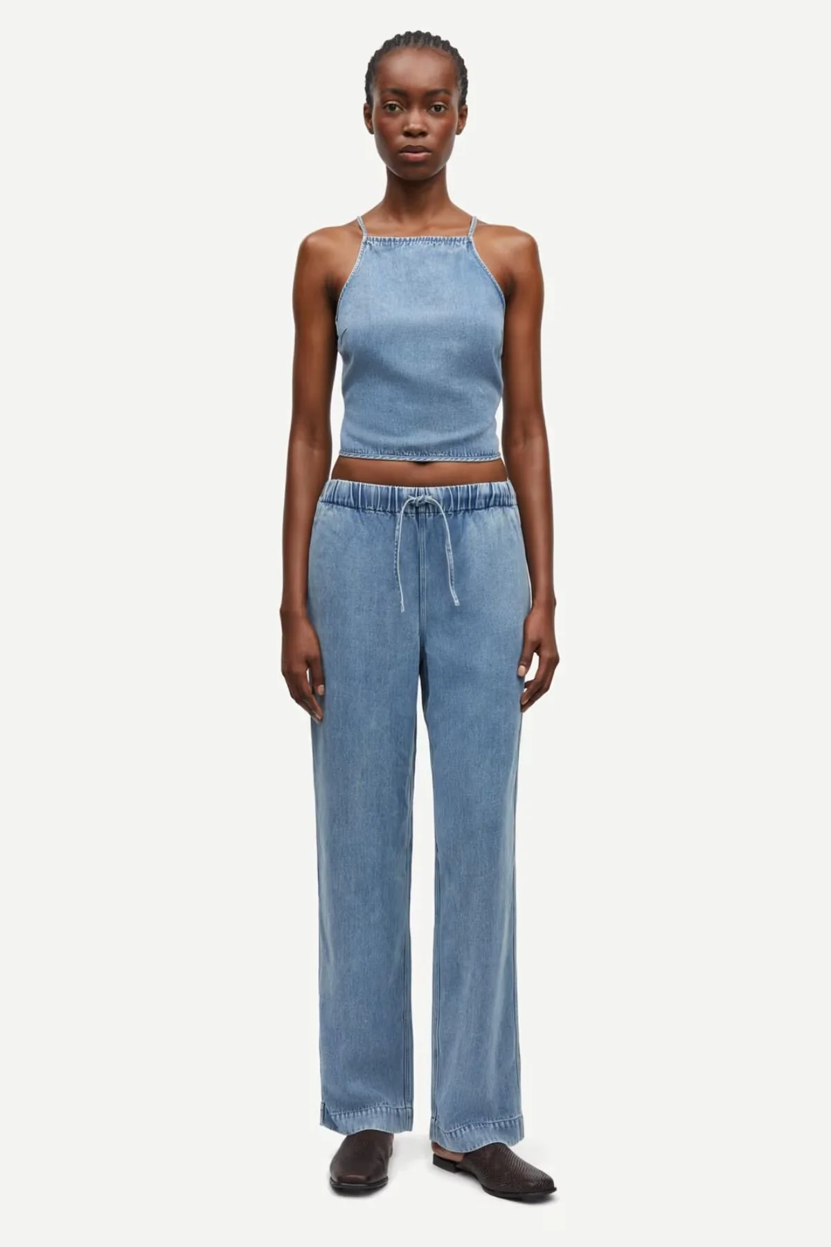 Samsøe Samsøe Sahoysa Trousers - Denim Blue - Image 2