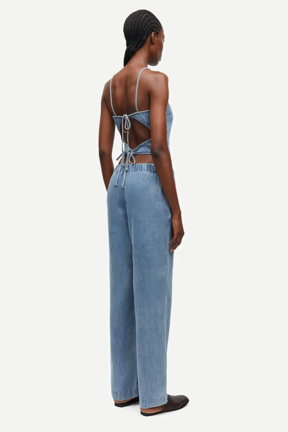 Samsøe Samsøe Sahoysa Trousers - Denim Blue - Image 4