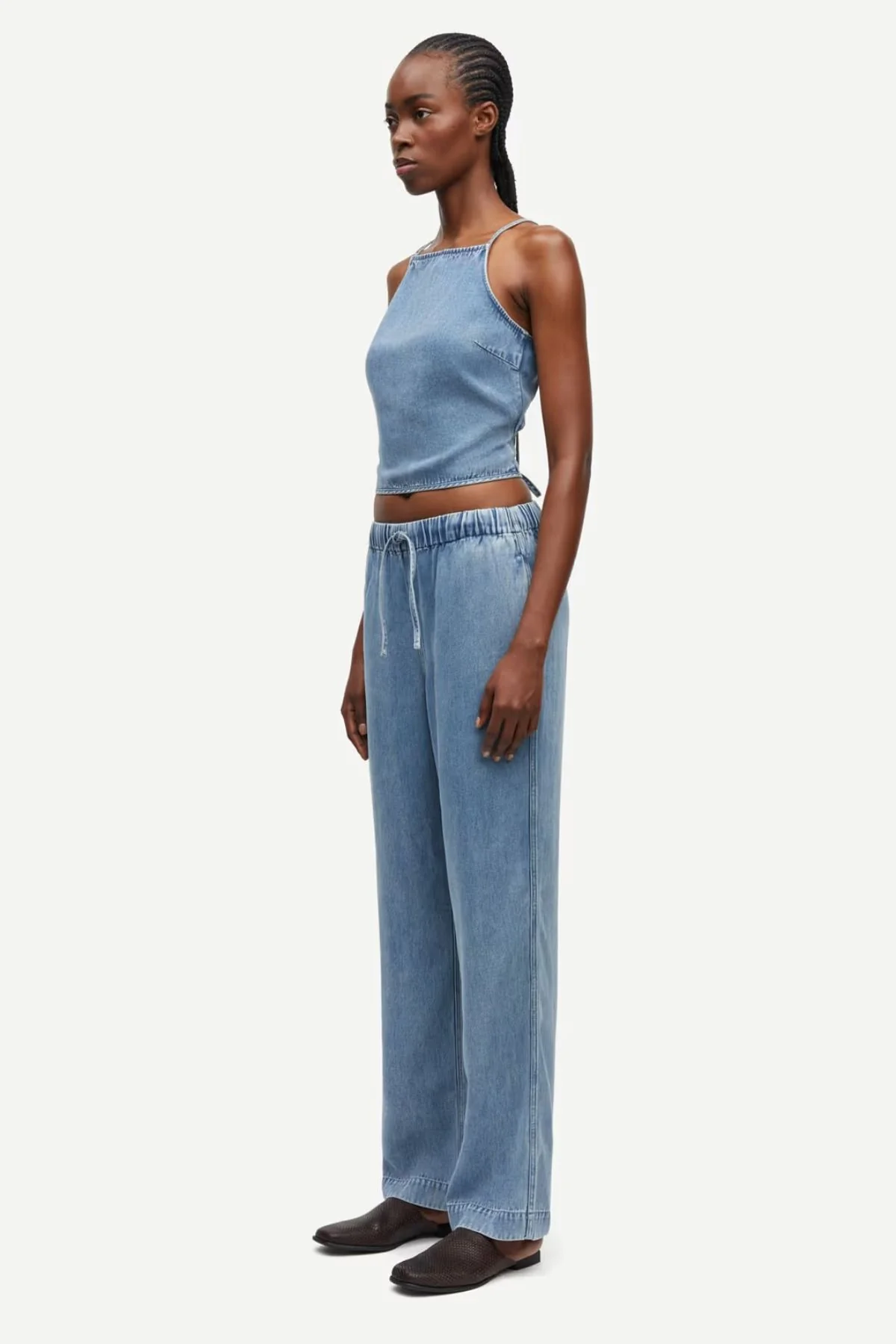 Samsøe Samsøe Sahoysa Trousers - Denim Blue - Image 5