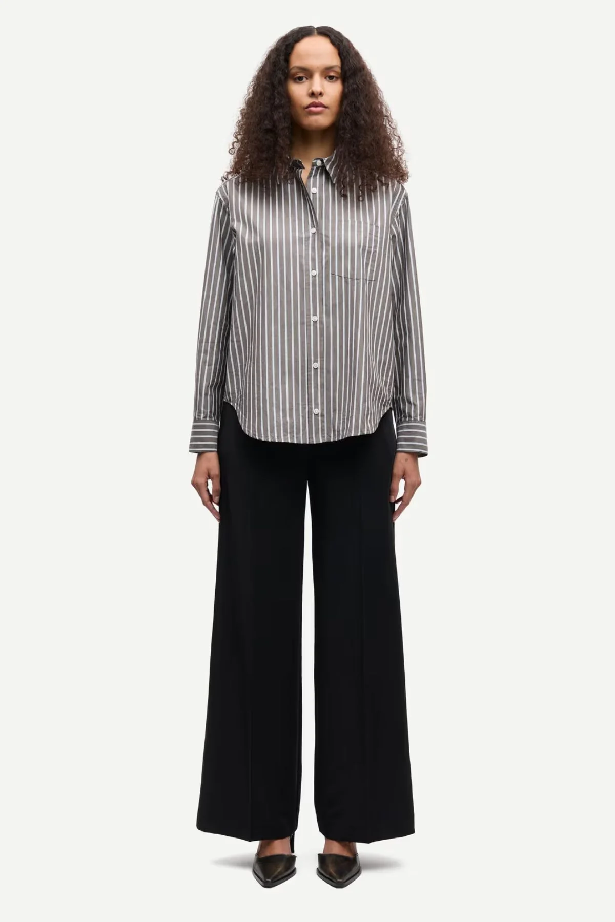 Samsøe Samsøe Salova Pocket Shirt - Brown Stripe - Image 5
