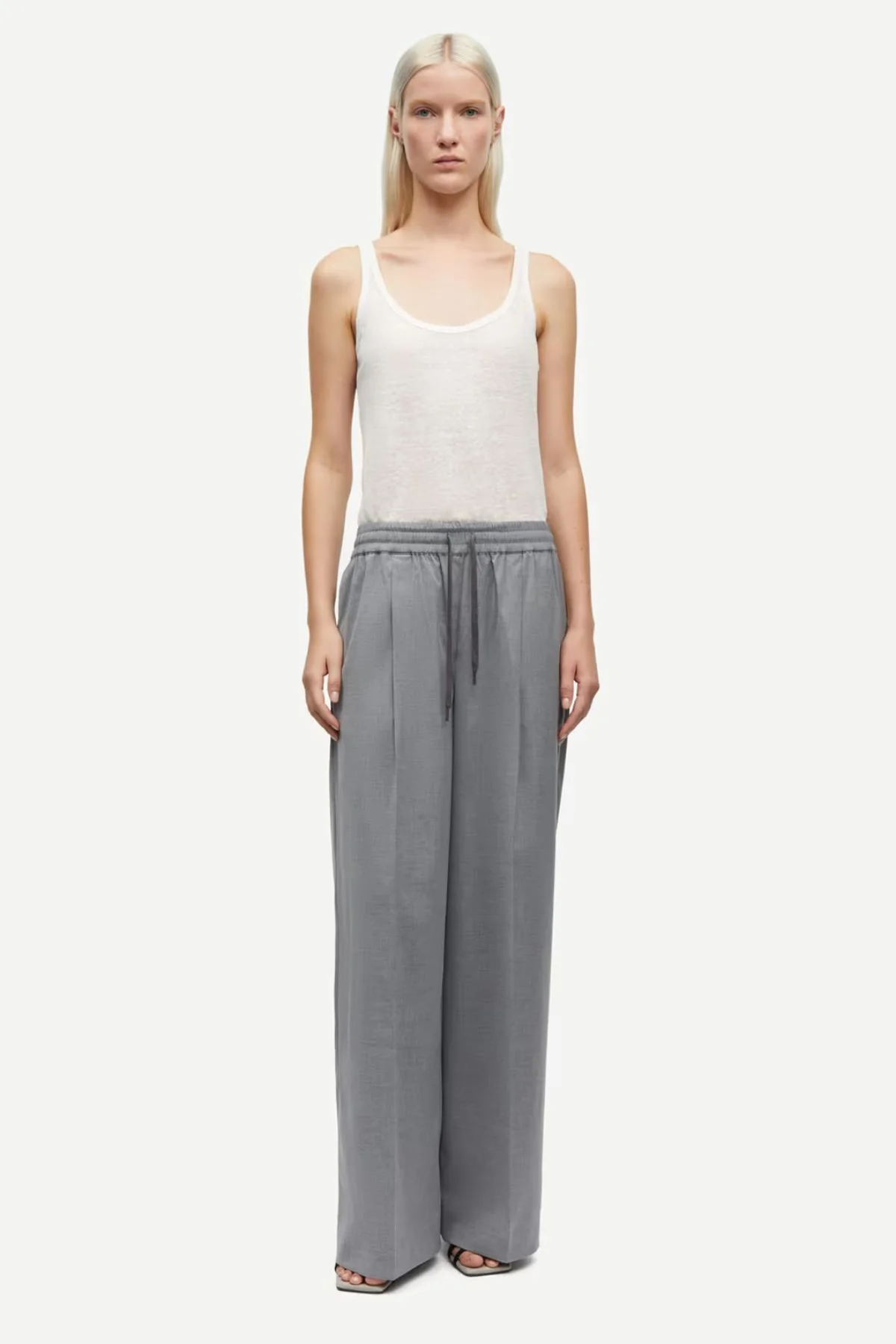 Samsøe Samsøe Sarila Trousers - Grey Melange - Image 2