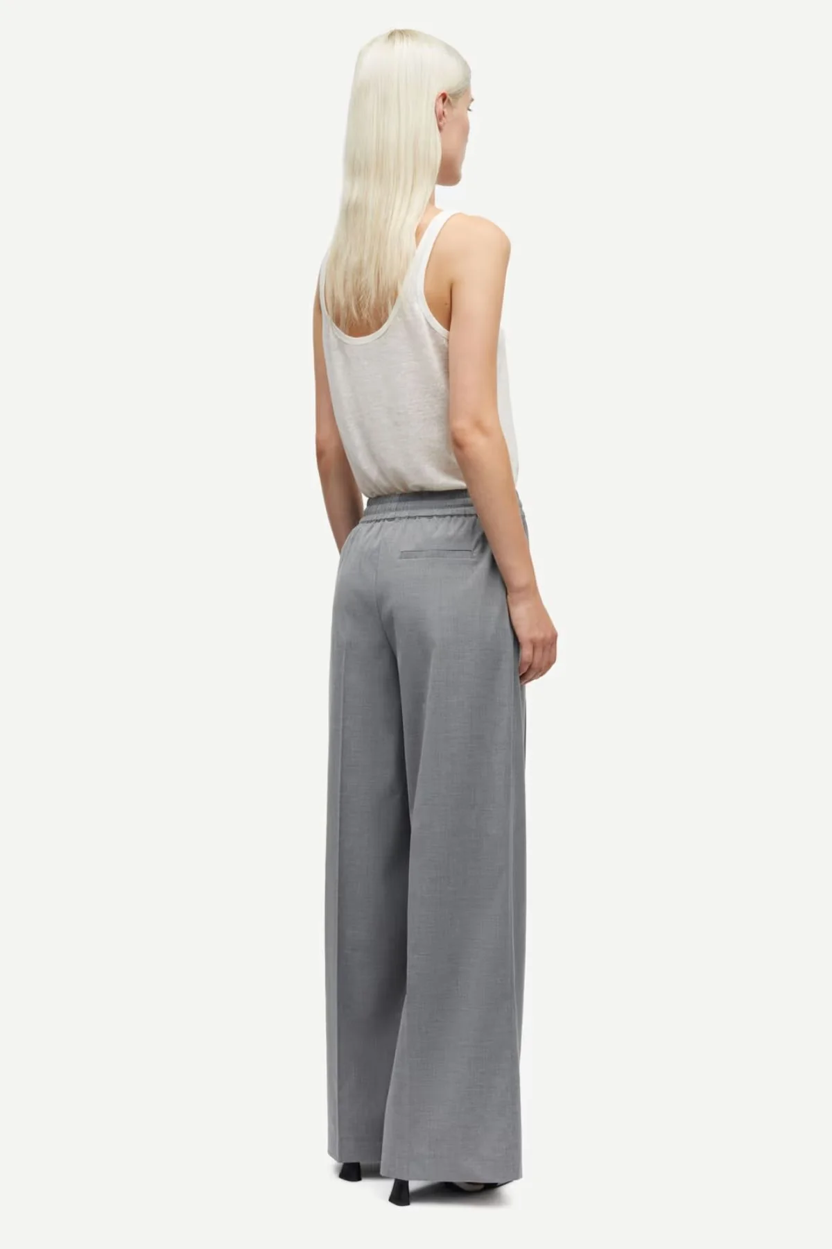 Samsøe Samsøe Sarila Trousers - Grey Melange - Image 4