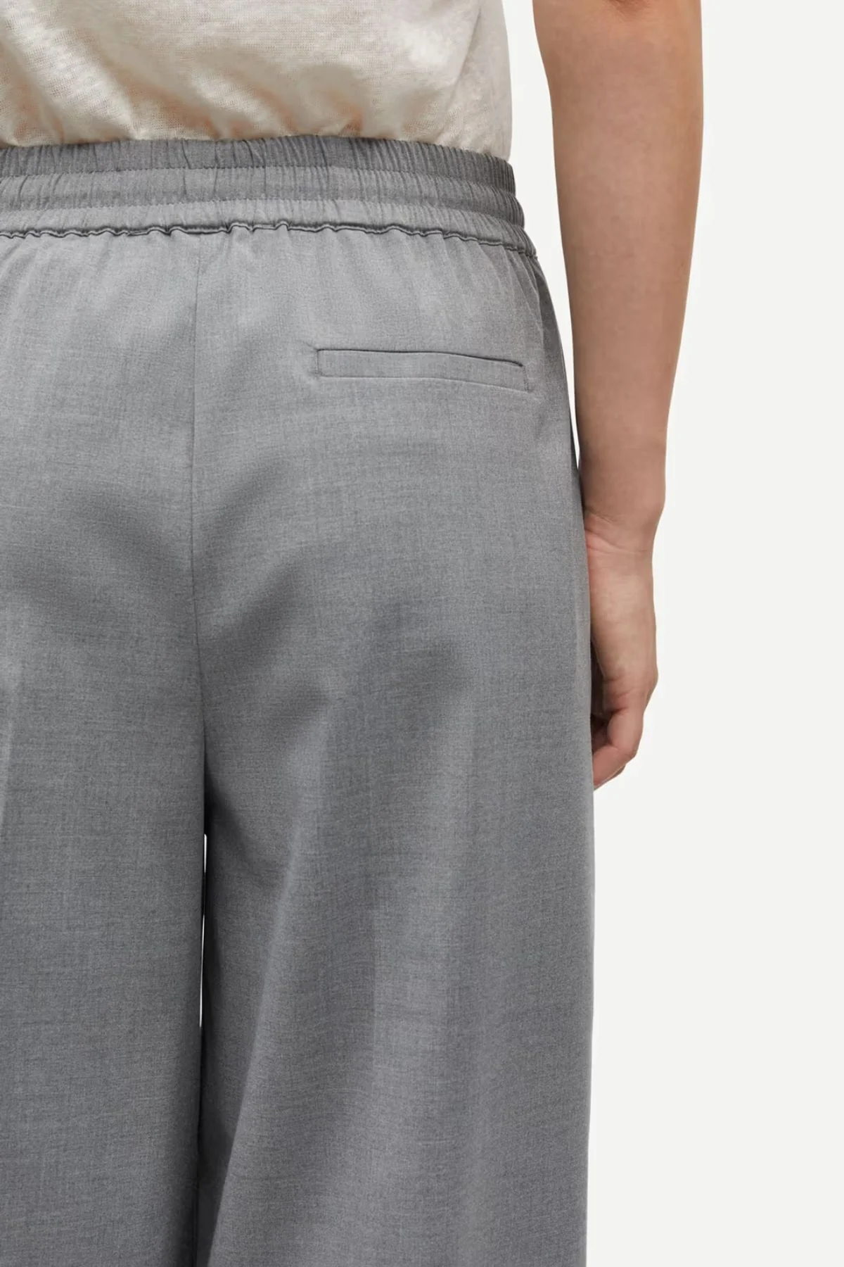 Samsøe Samsøe Sarila Trousers - Grey Melange - Image 5