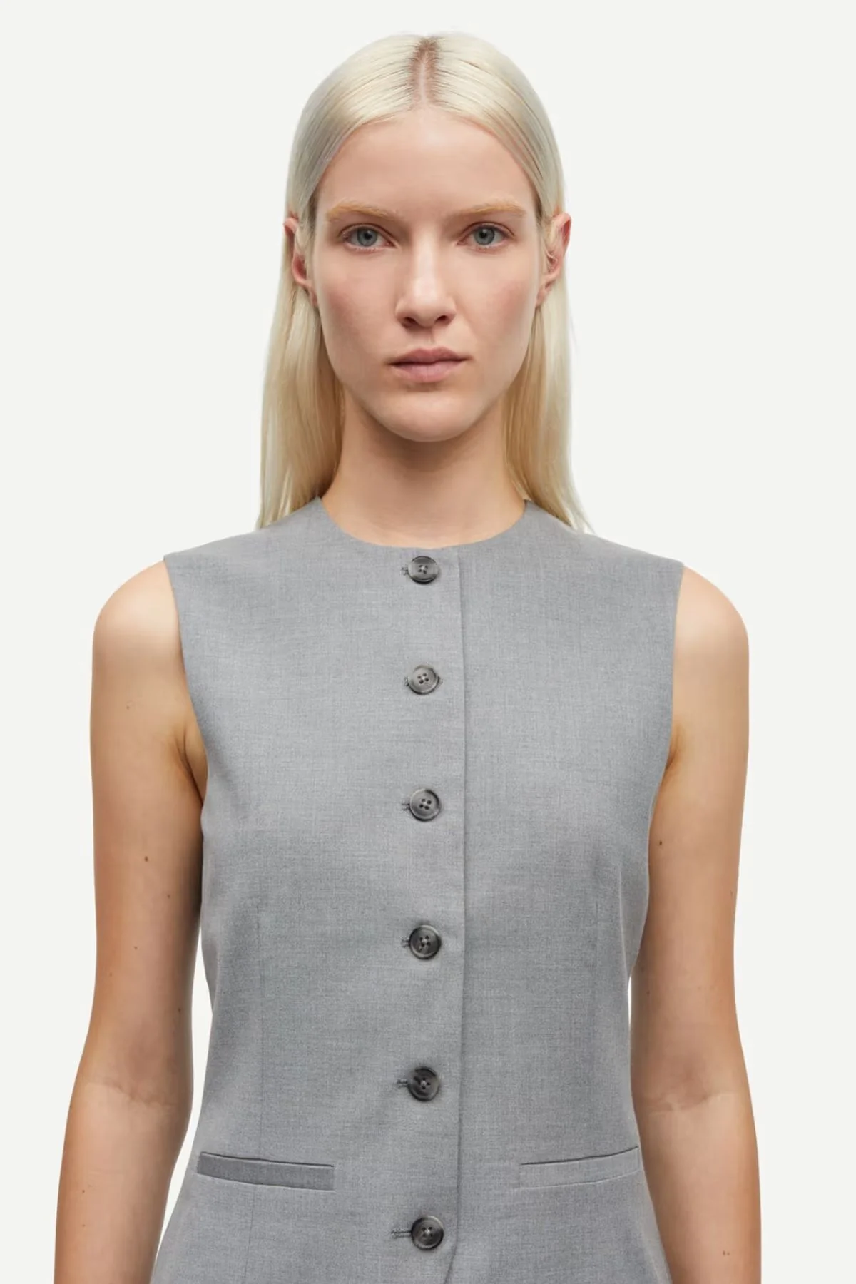Samsøe Samsøe Saruma Vest - Grey Melange - Image 6