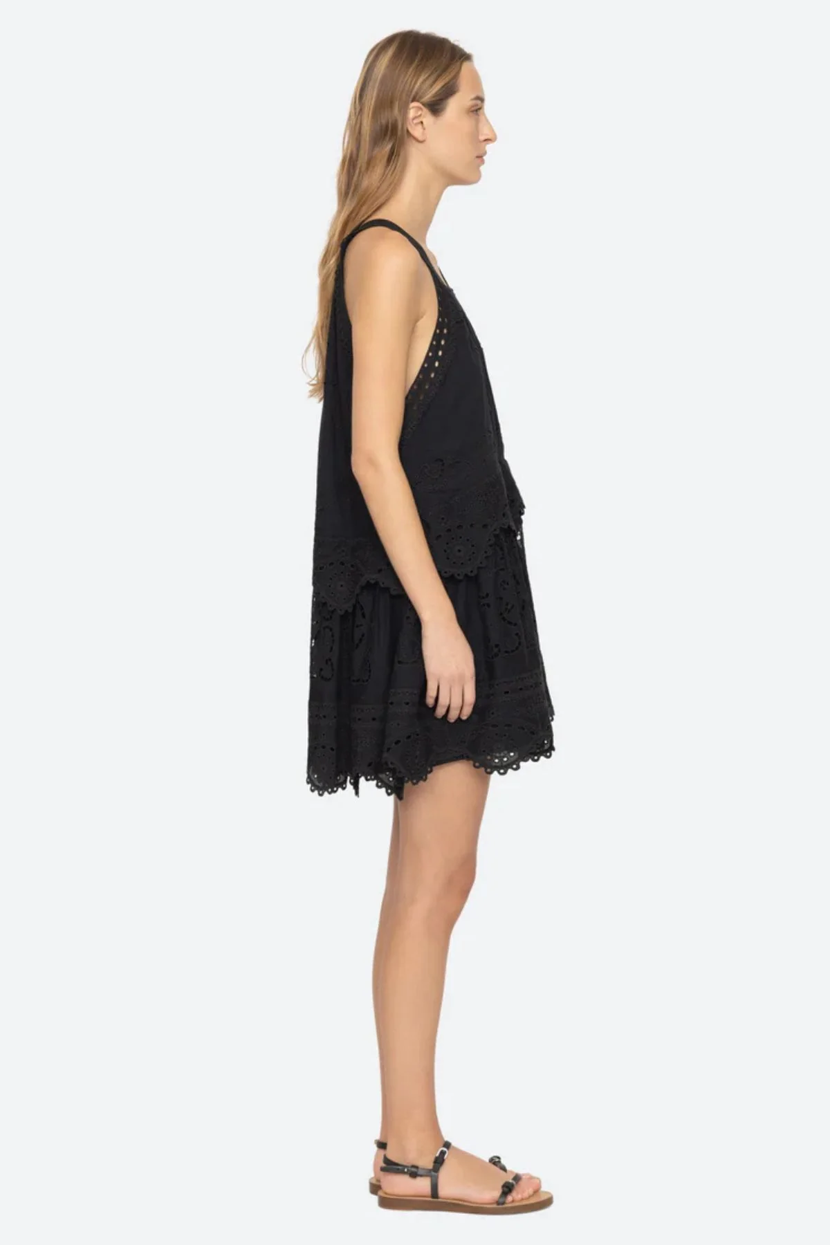 Sea NY Dahlia Eyelet Tank Dress - Black - Image 3