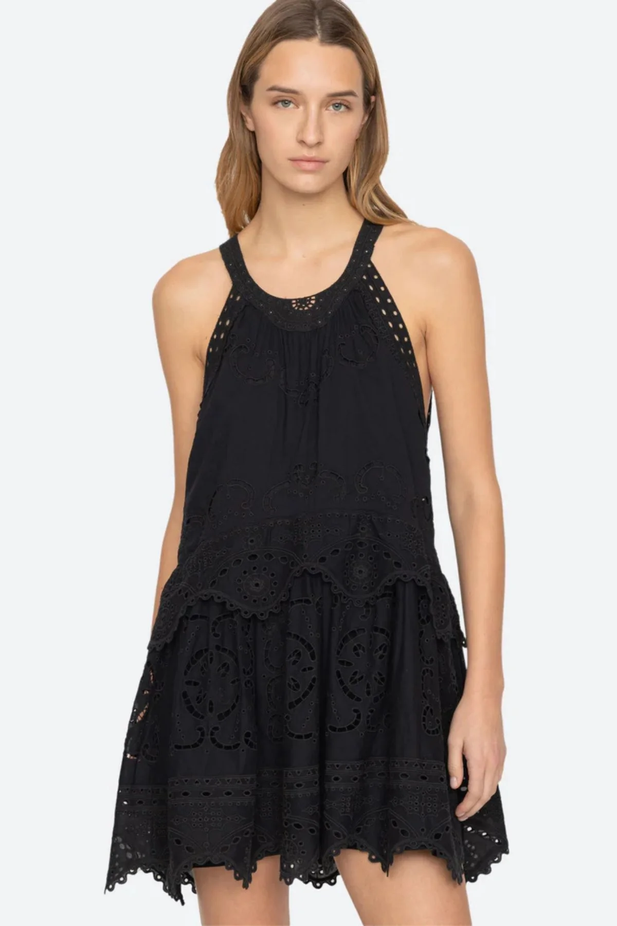 Sea NY Dahlia Eyelet Tank Dress - Black - Image 4