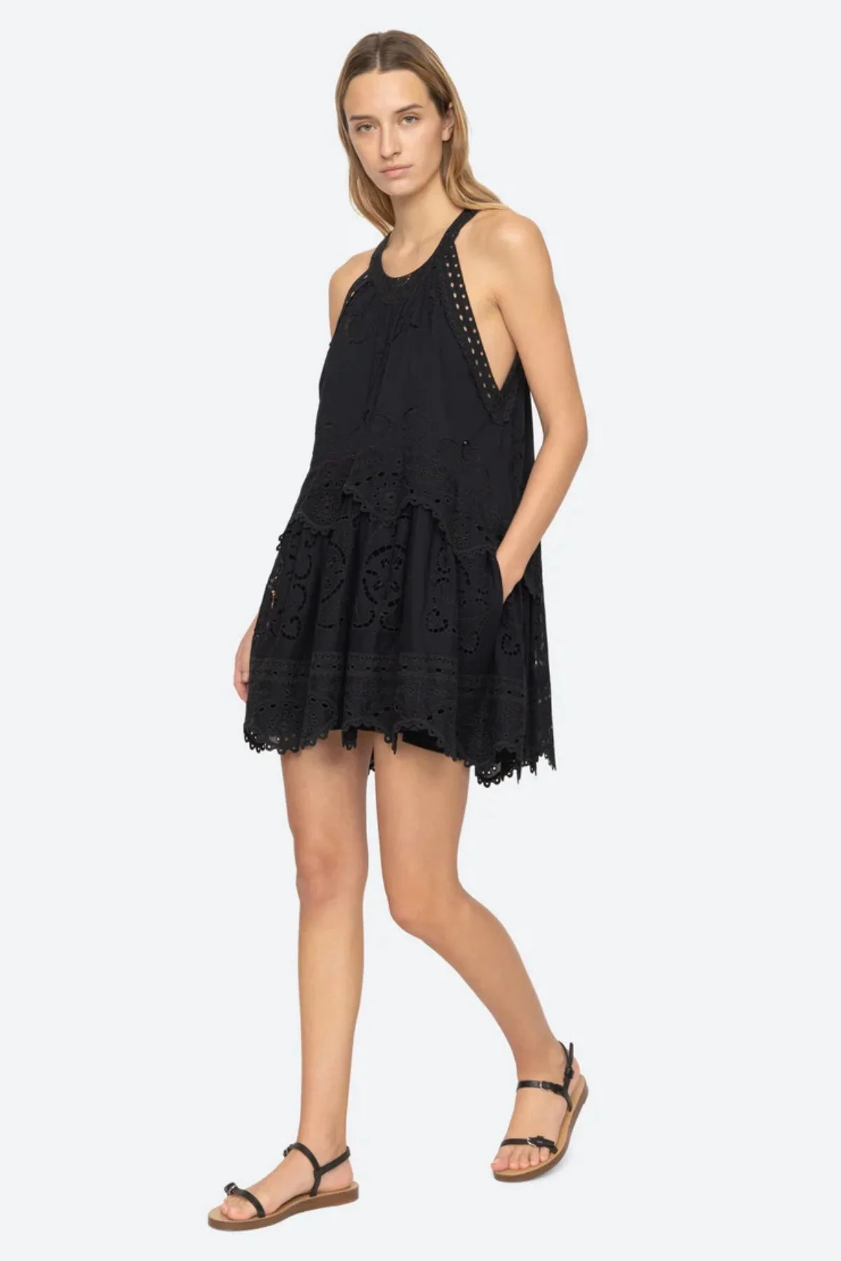 Sea NY Dahlia Eyelet Tank Dress - Black - Image 5