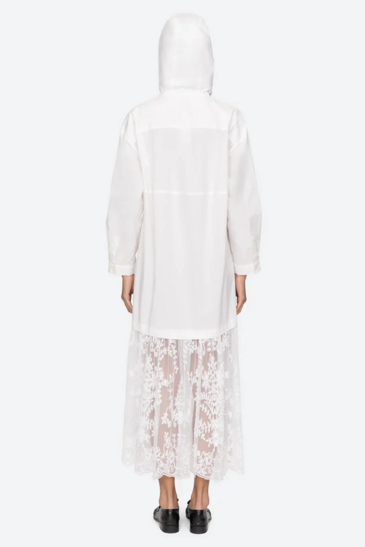 Sea NY Marja Embroidery Hoodie Dress - Pearl - Image 5