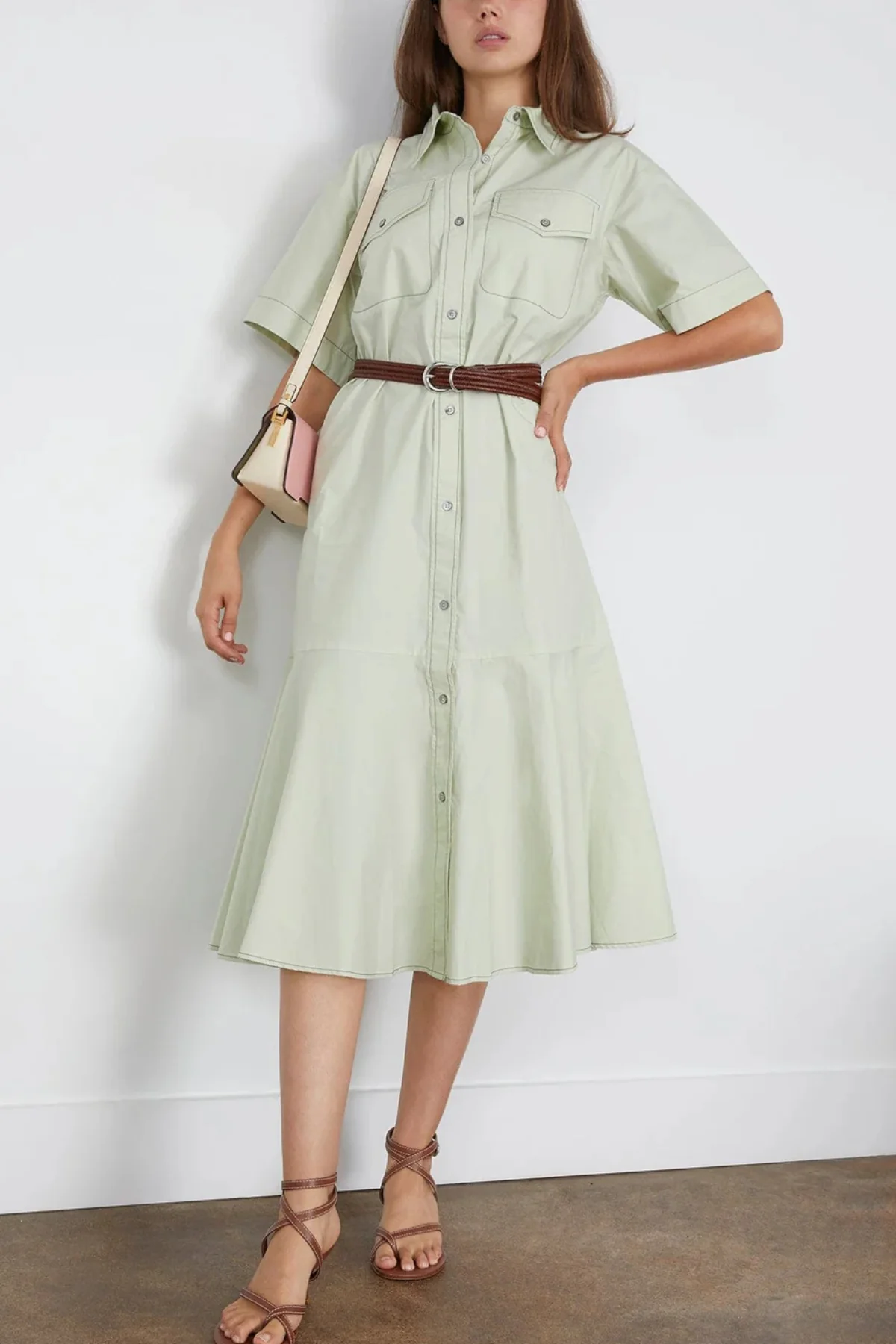 Sea NY Sullivan Midi Shirt Dress - Seafoam - Image 2