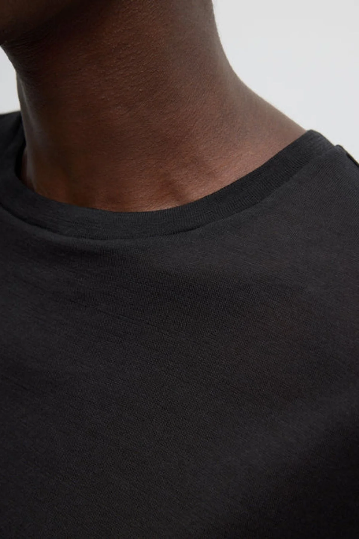 Tibi Sheer Crepe Knit Unisex LS Tee - Black - Image 4