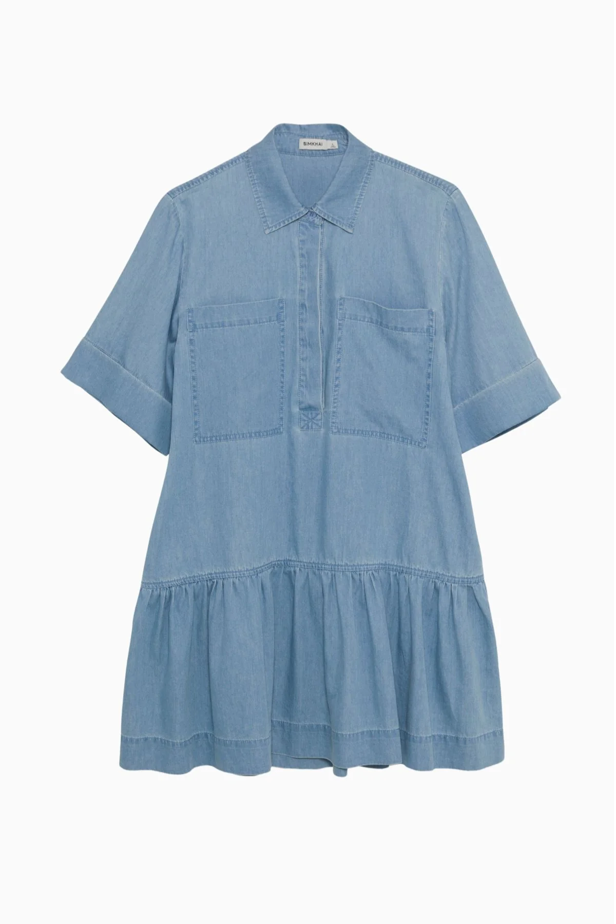 Simkhai Cris Short Sleeve Shirt Dress - Stratus