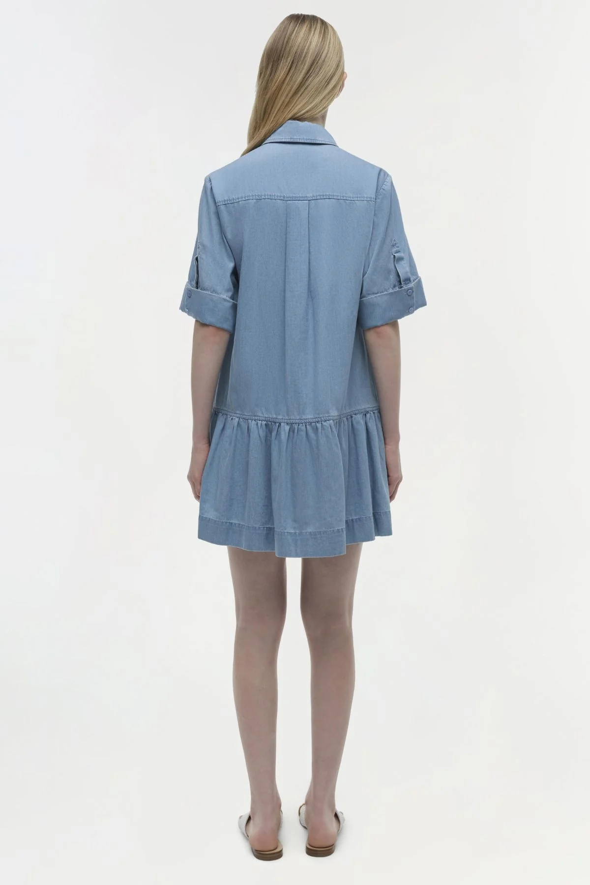 Simkhai Cris Short Sleeve Shirt Dress - Stratus - Image 3