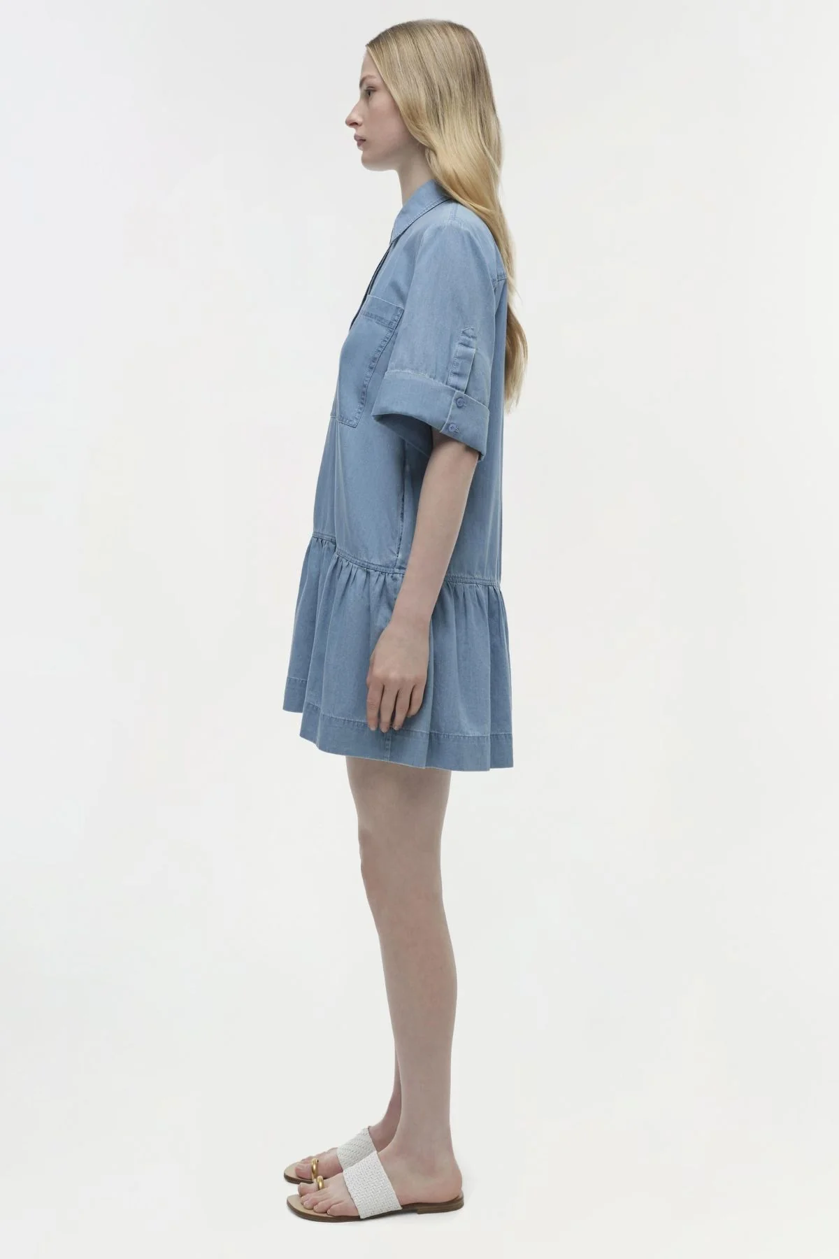 Simkhai Cris Short Sleeve Shirt Dress - Stratus - Image 5