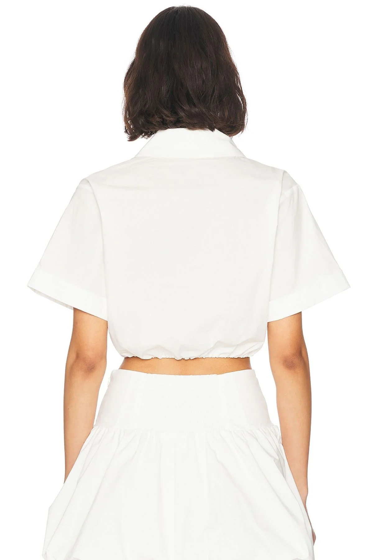 Simkhai Nicky Short Sleeve Cropped Top - White - Image 4
